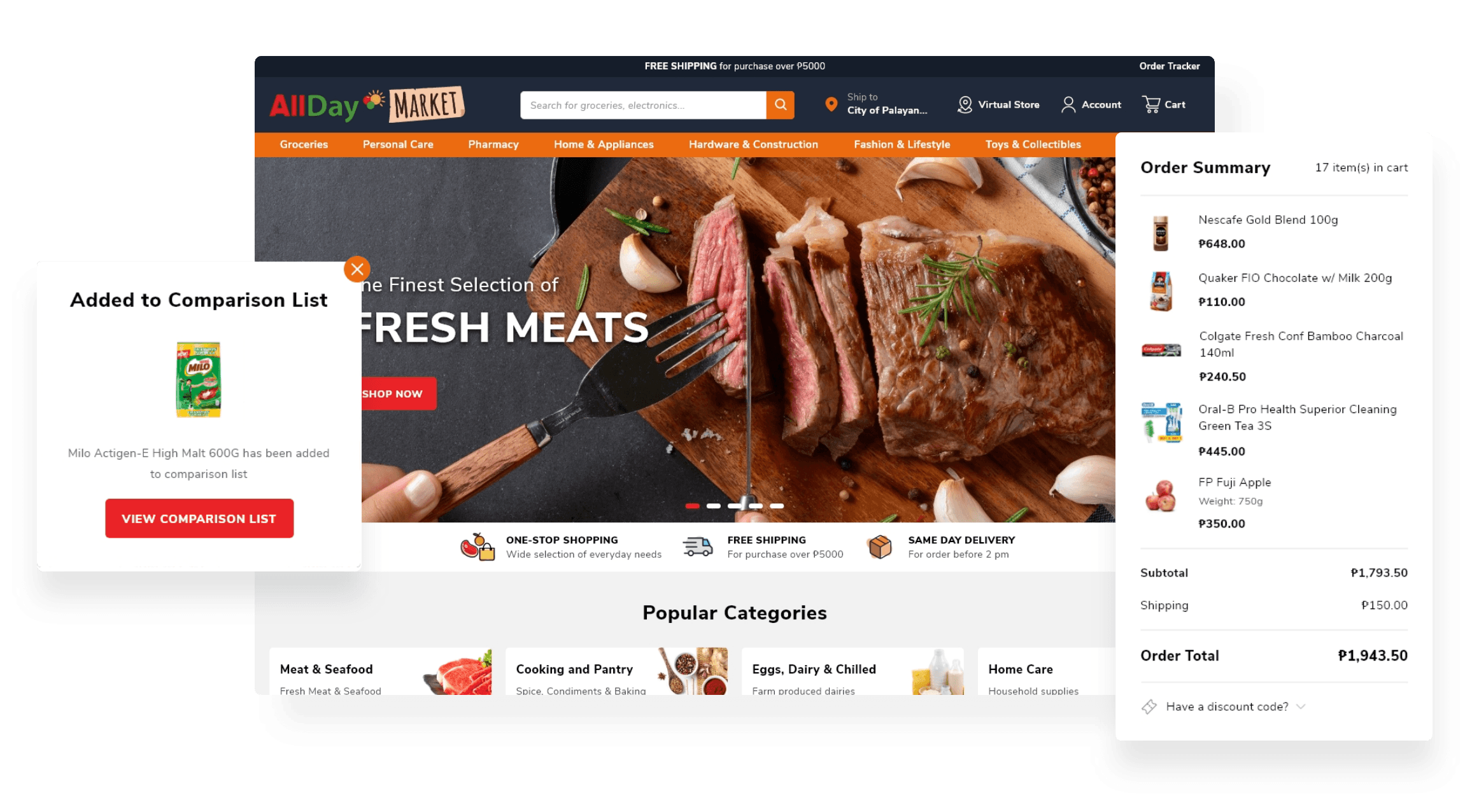 AllDay Market mockup