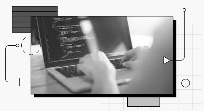 decorative cover image showing a web developer working on a project