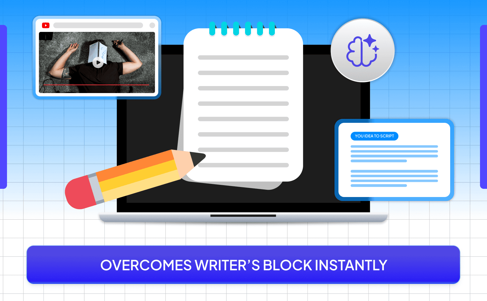 Overcomes writer’s block instantly