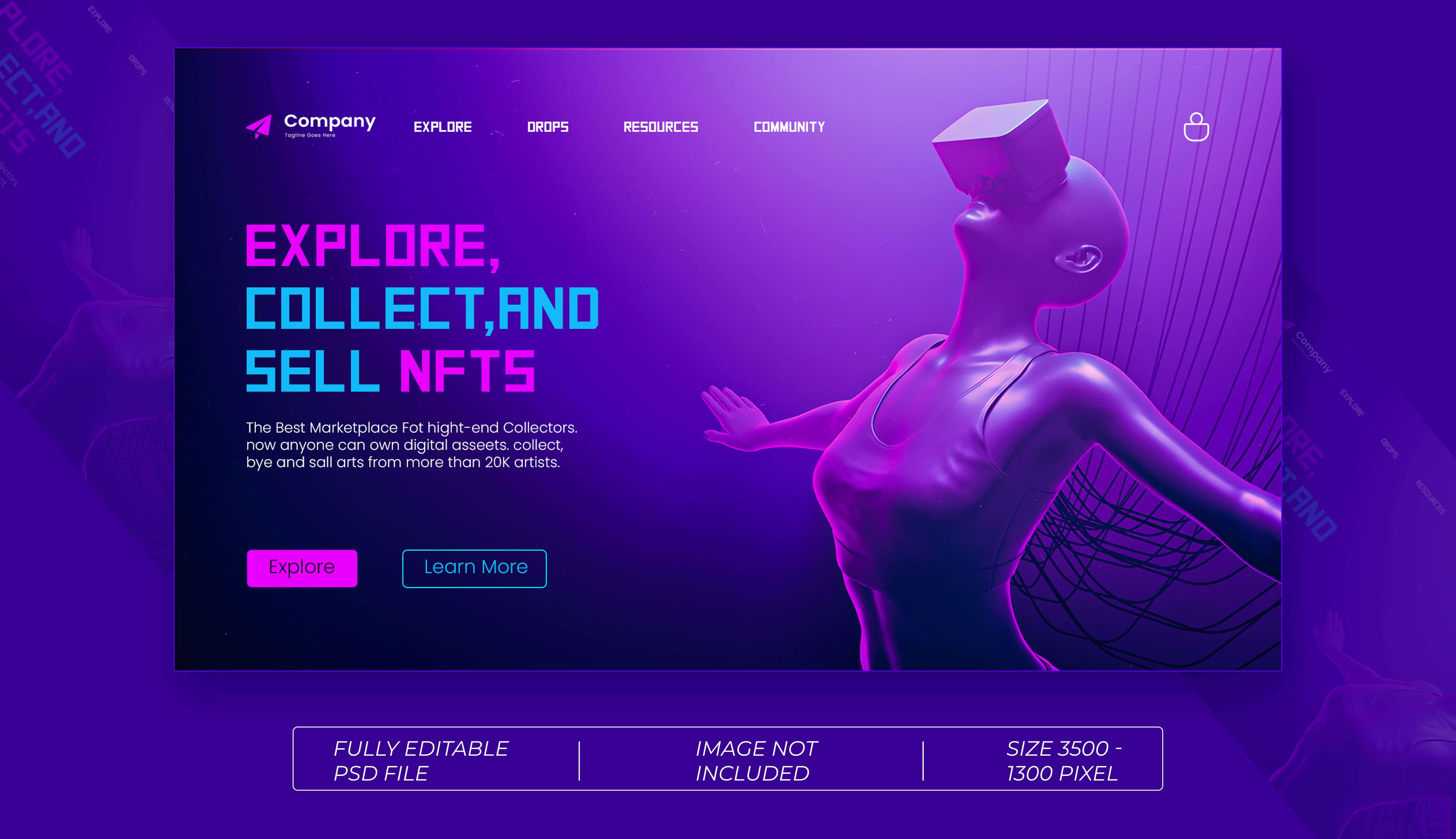 Dark-mode website template selection UI