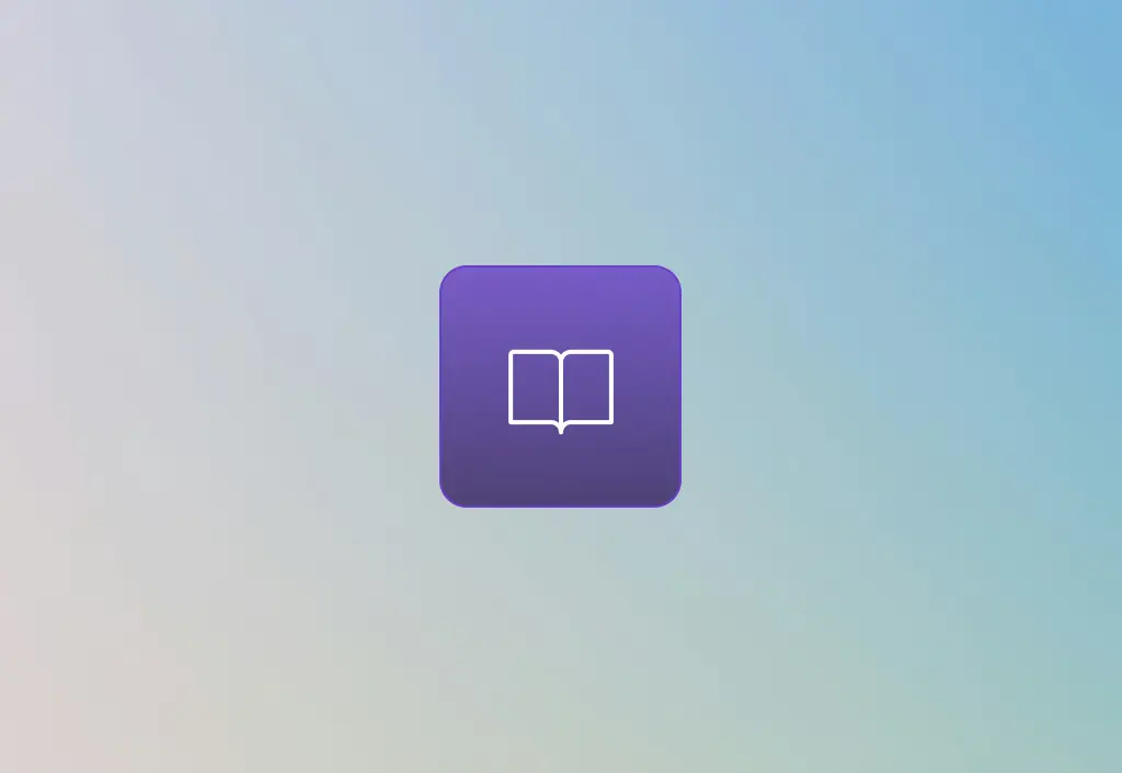 Dictionary button set against a colourful gradient background