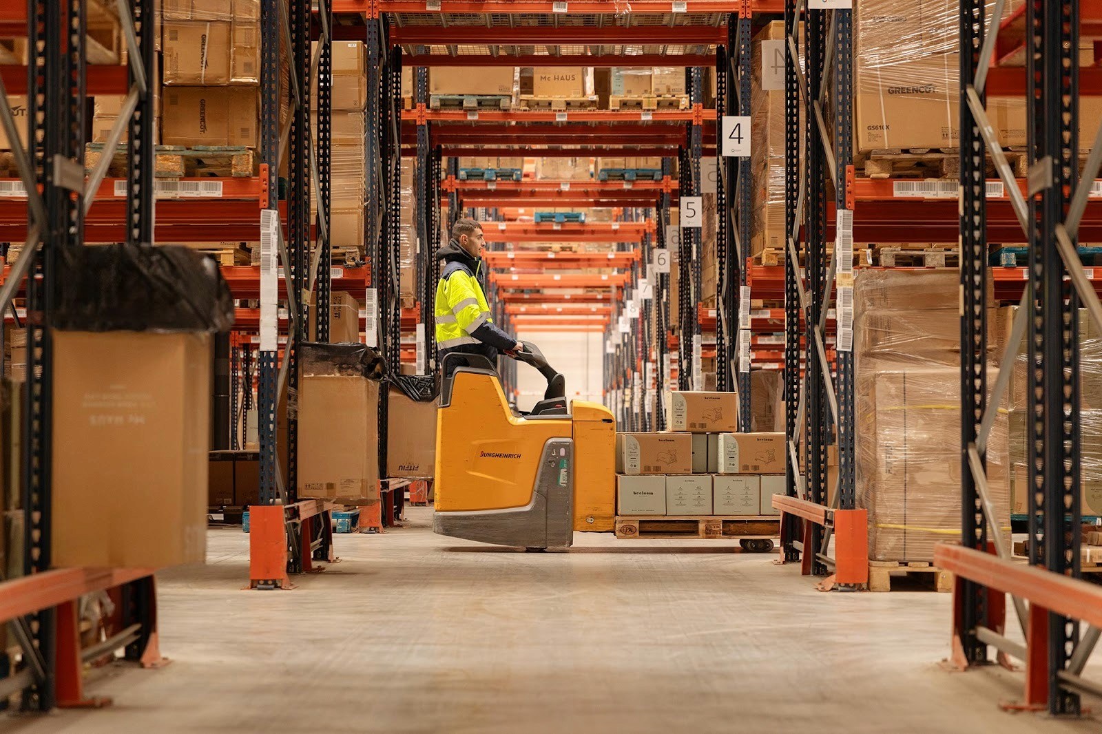 The picture of the Beself Brands' warehous and the package that they store there