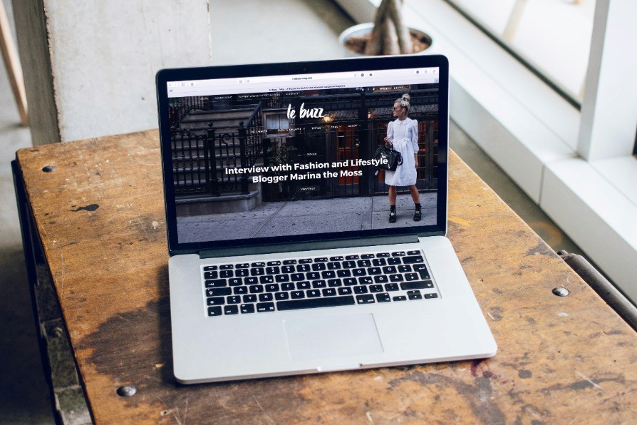 Laptop with a local business website