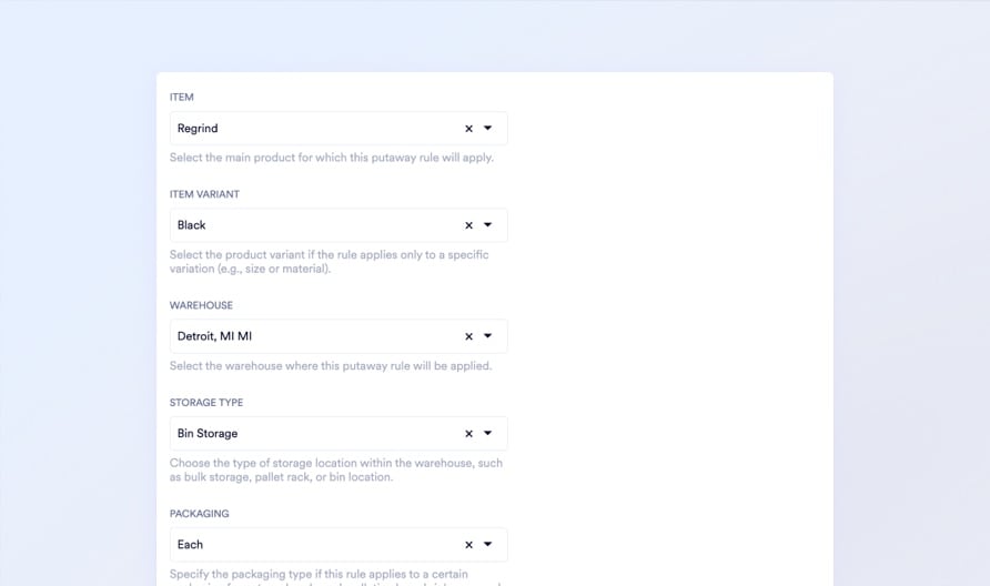 Automated Putaway Routing