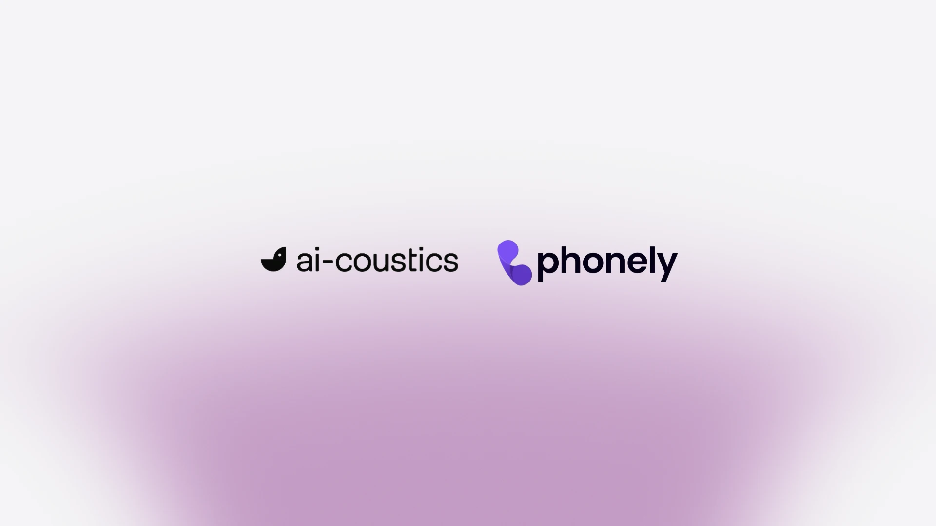 White-purple image with logos: See how Phonely improved transcription accuracy and qualification outcomes at scale with ai-coustics