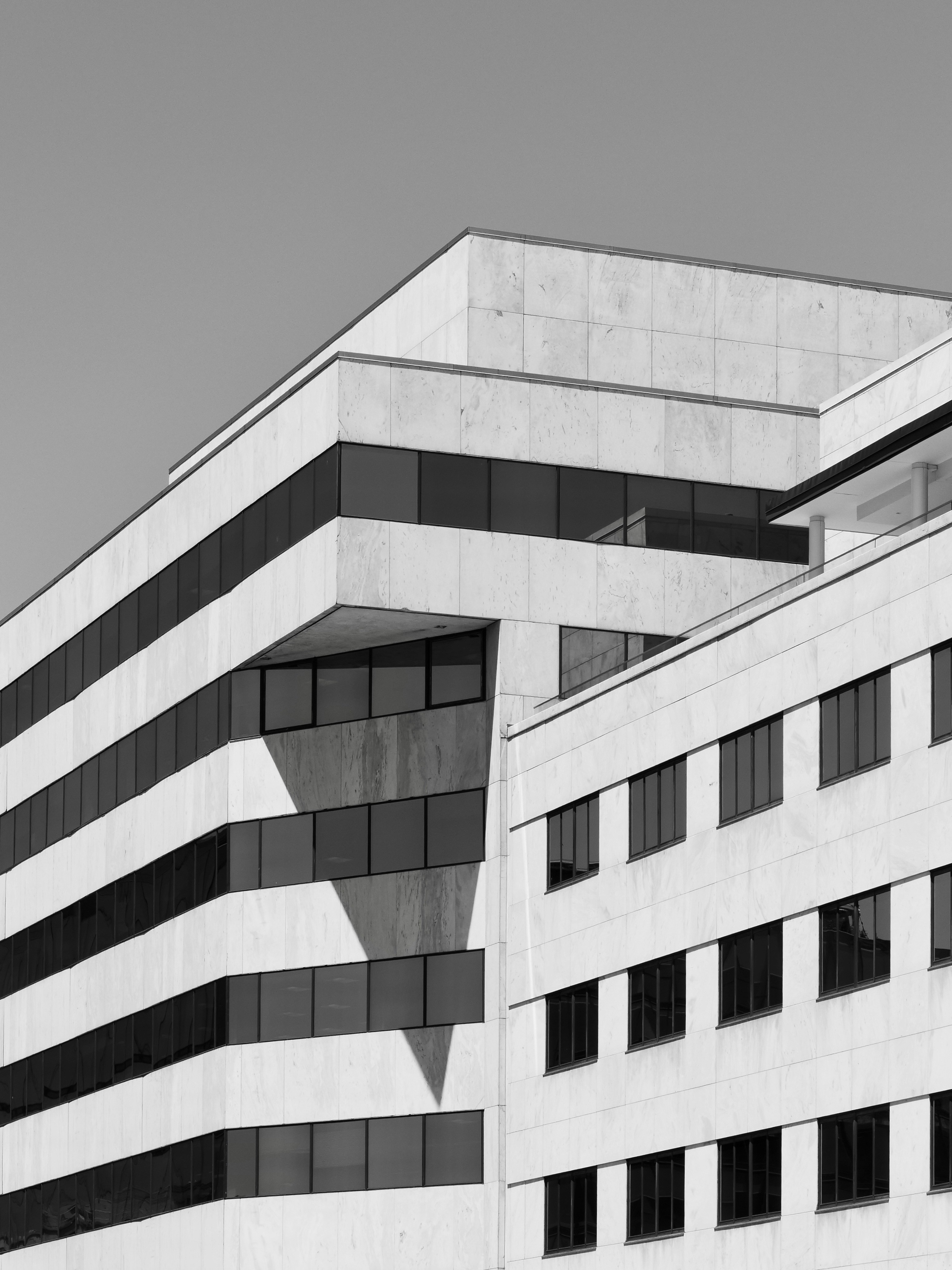 Striking modern architecture with strong lines and shadows.