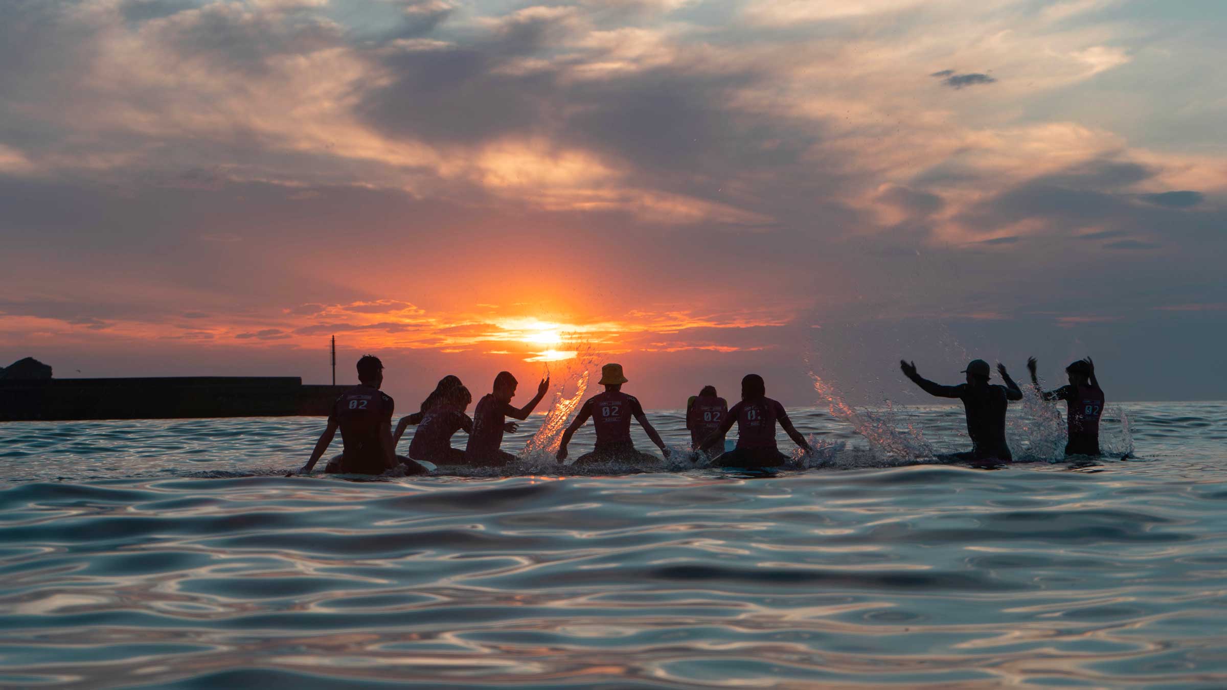 A man surfing