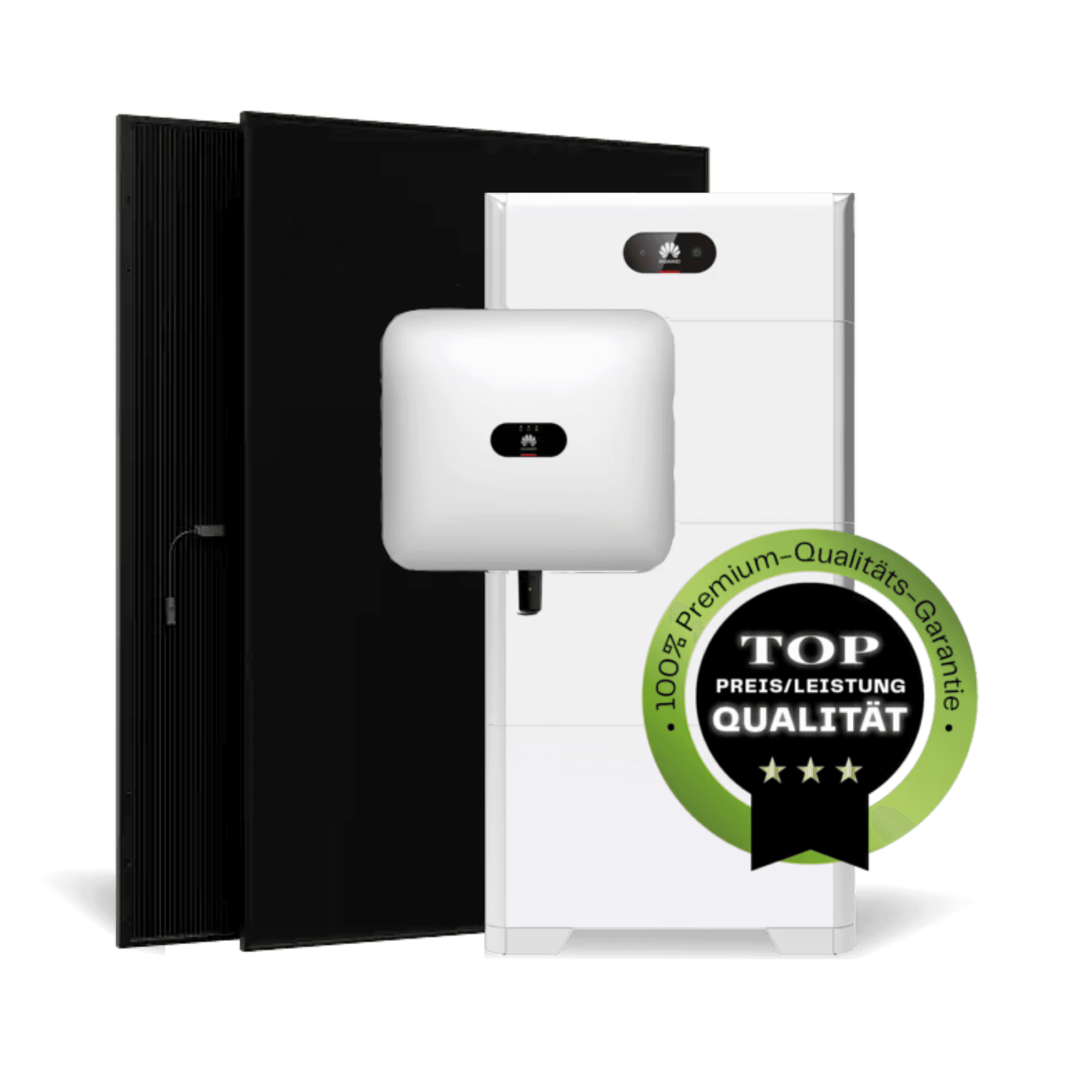 Photovoltaik-Komplett-Paket von Solartechnik Nordwest mit Solarmodul, Stromspeicher und Wechselrichter – nachhaltige Energielösungen aus einer Hand.