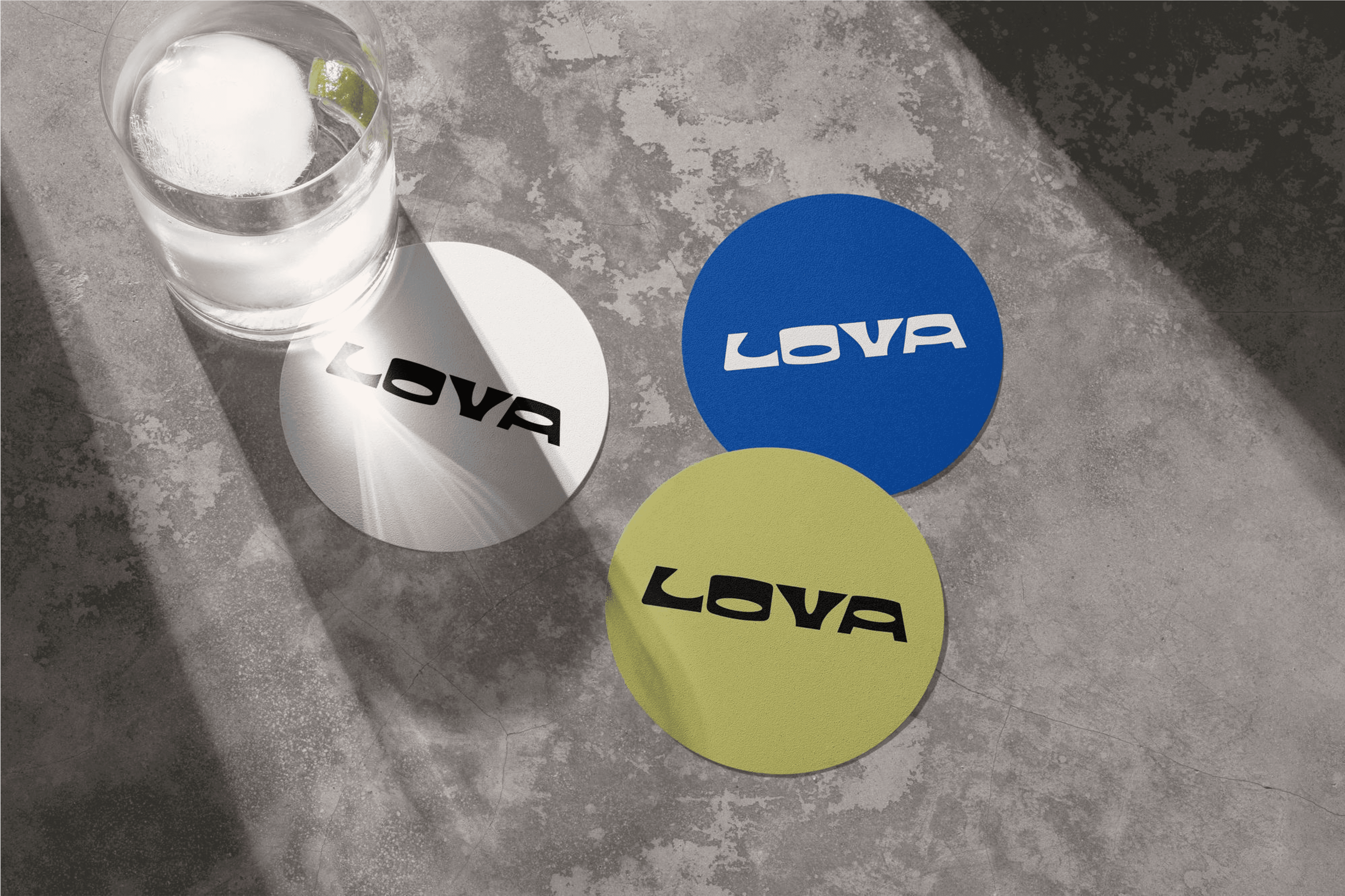 Lova stickers mockup by analogue agancy