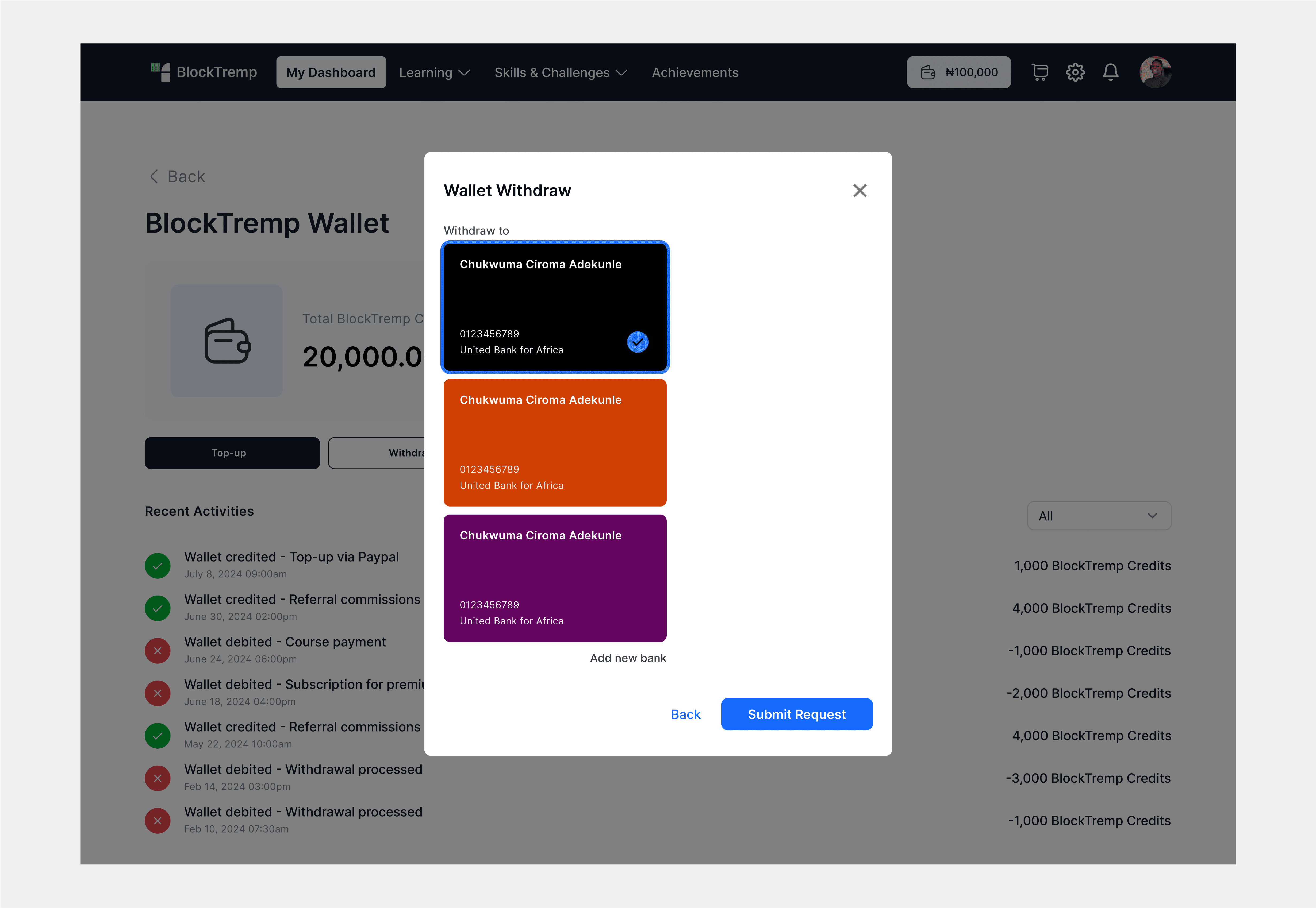 BlockTremp Wallet; Gamifying Learning with Blockchain 3