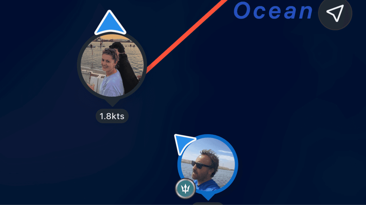 Live tracking map on SeaPeople showing Alec Hughes, Miriam, and Jess’s routes at sea