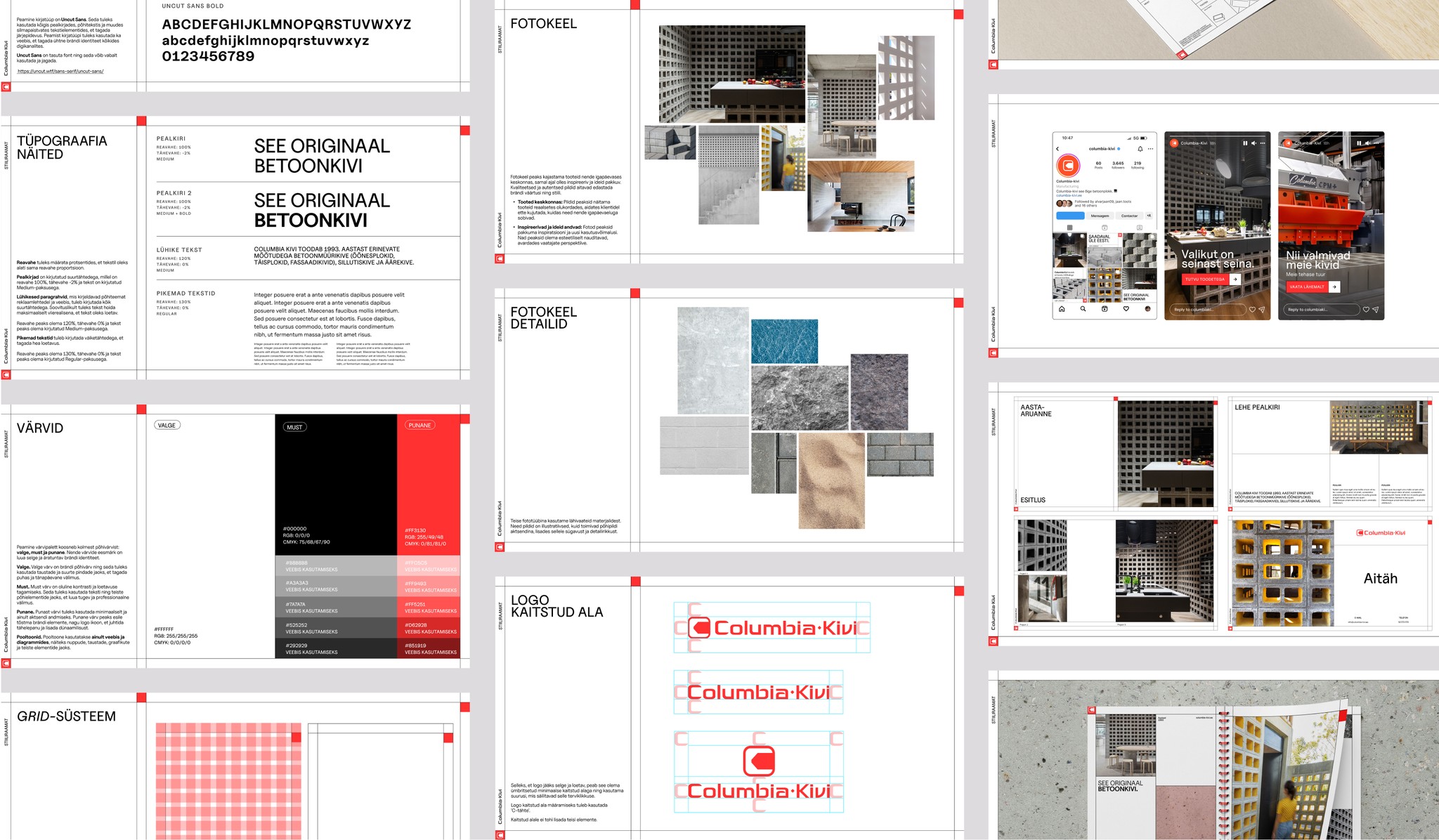 View of screens showing brand guidelines.