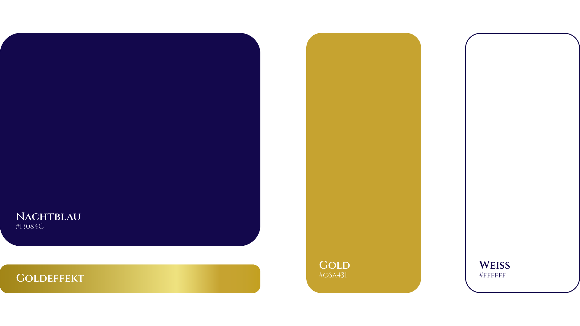 Farbsystem des ÖCP besehend aus Nachtblau, Gold und Weiß