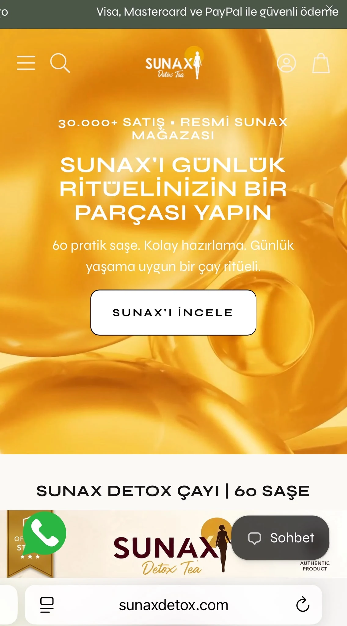 Sunax Detox mobil mağaza deneyimi
