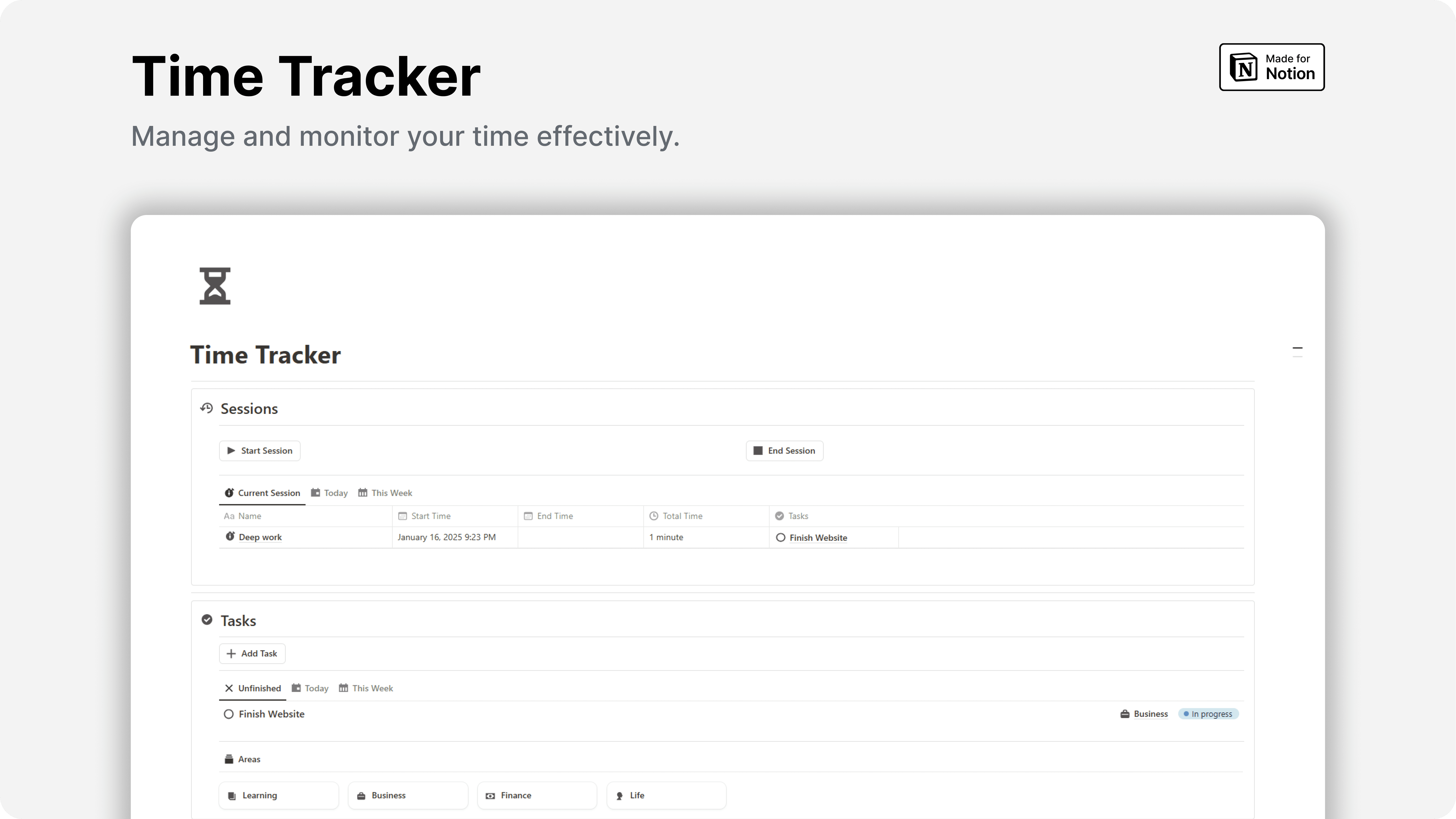 Notion Time Tracker