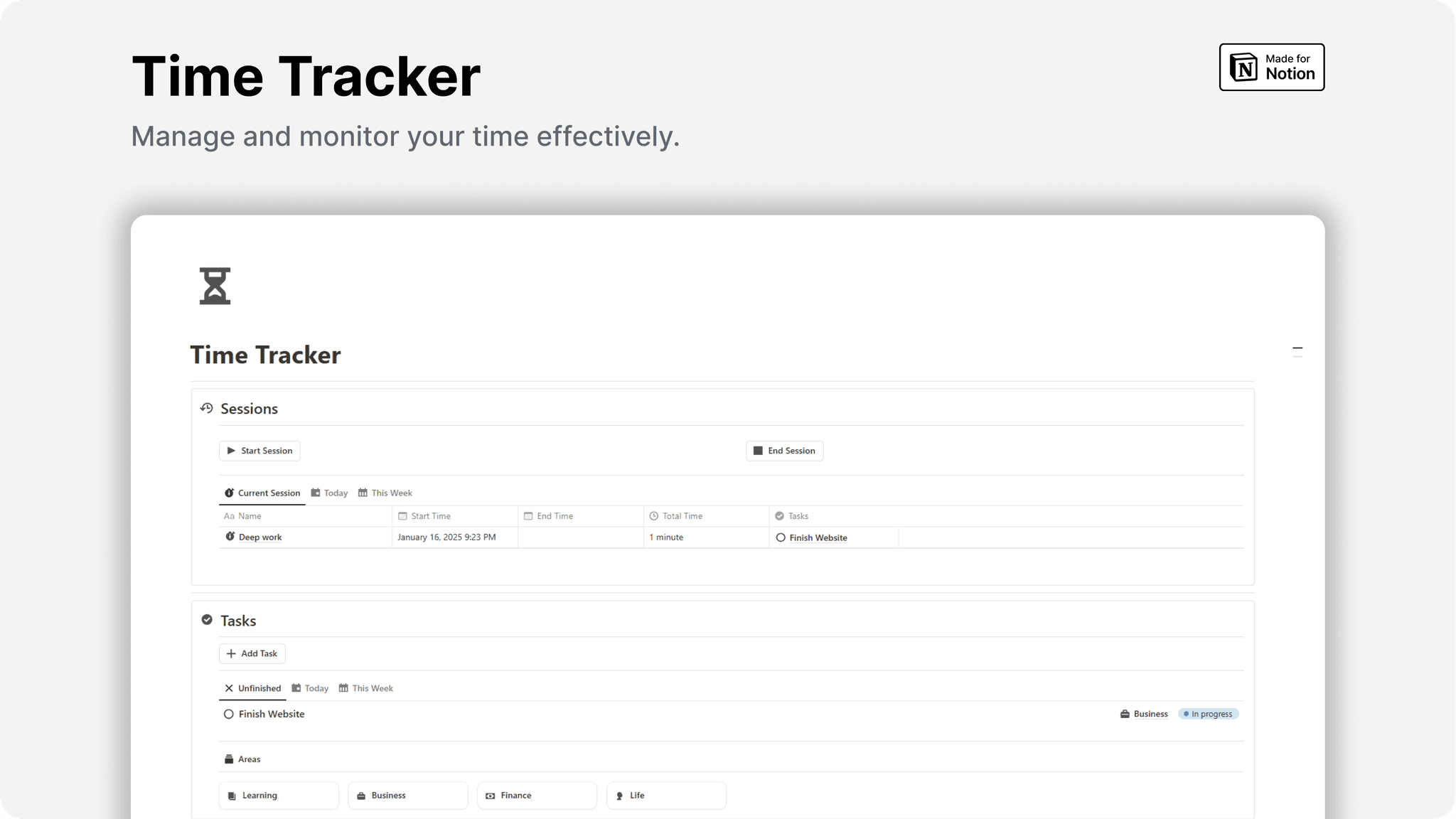 Notion Time Tracker