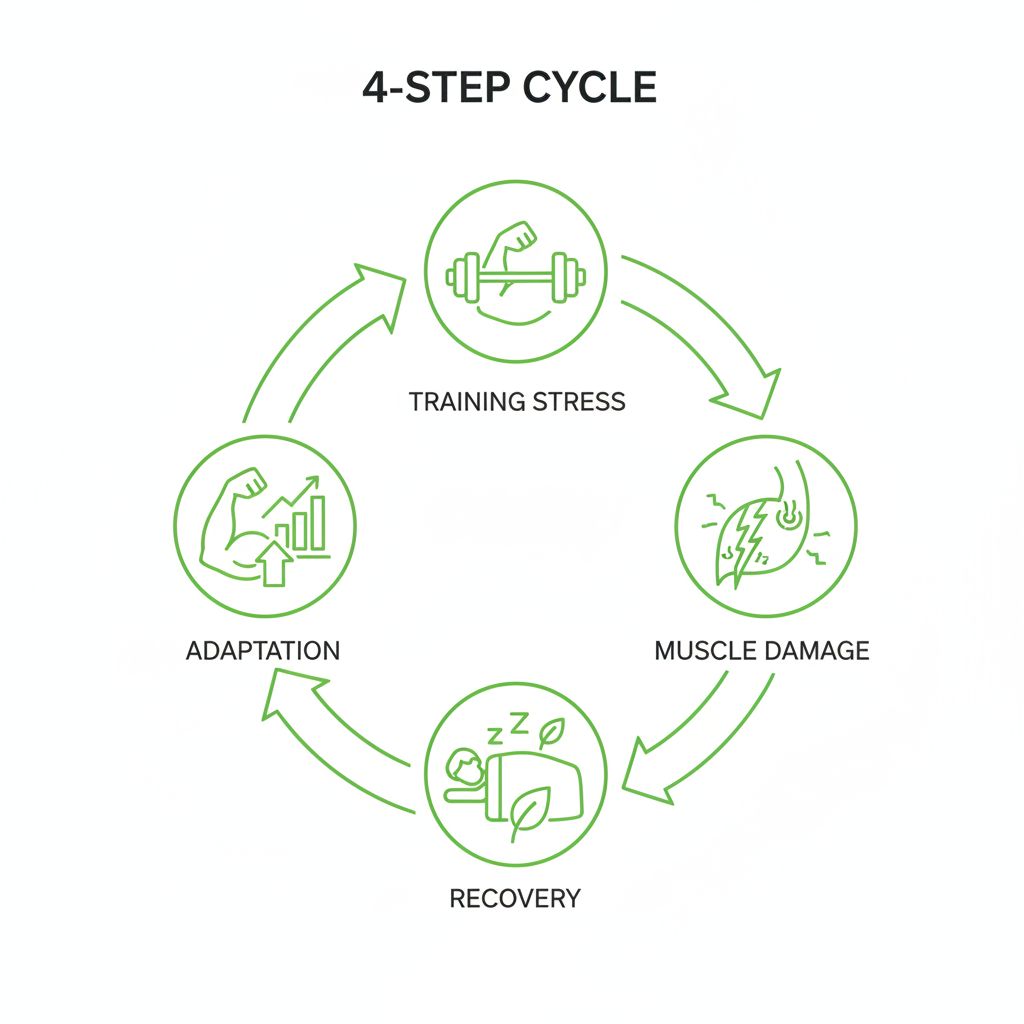 Supercompensation cycle diagram showing training adaptation process
