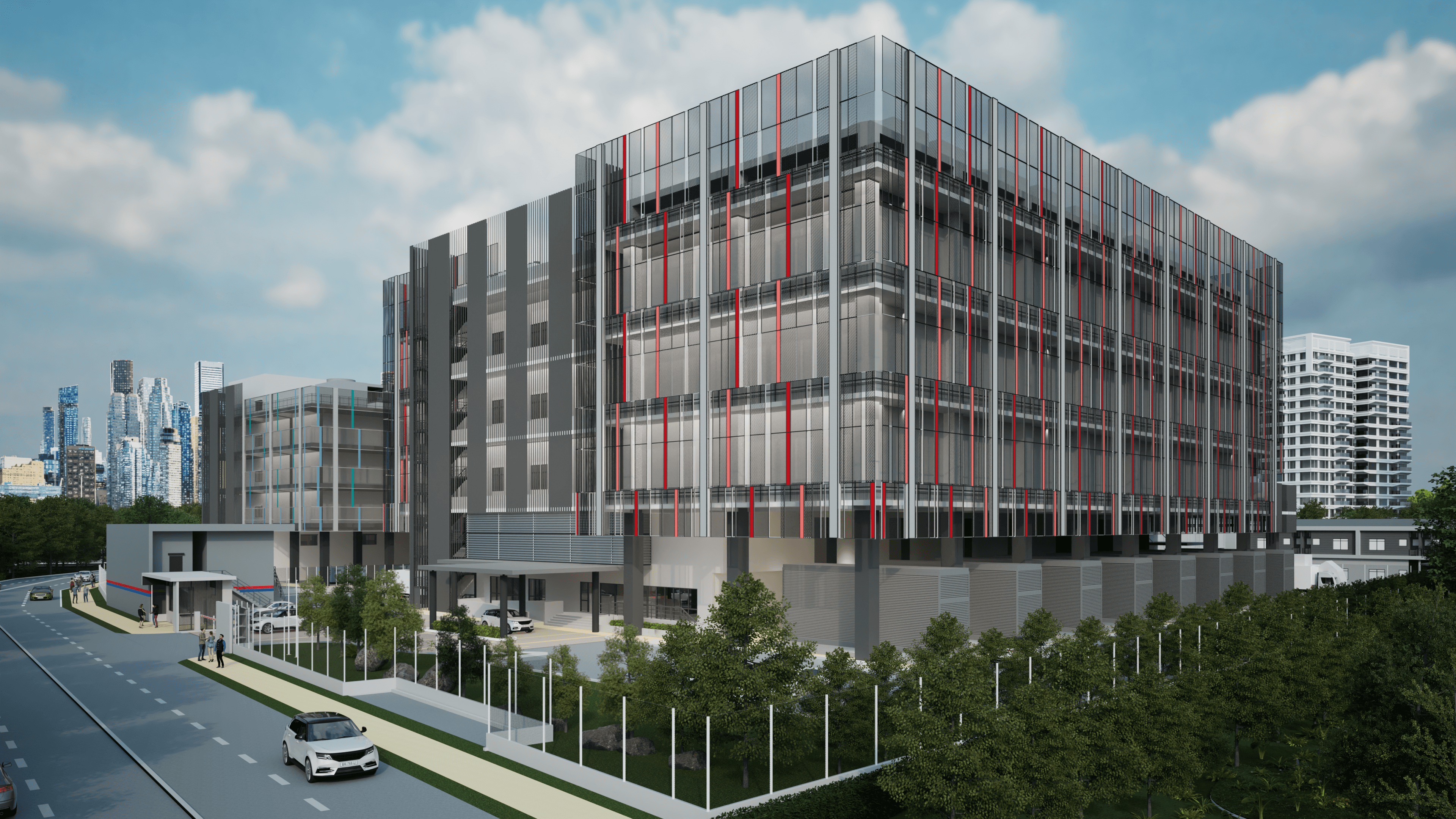 Exterior view of EX1 & EX2 Data Centre project by Asima Architects