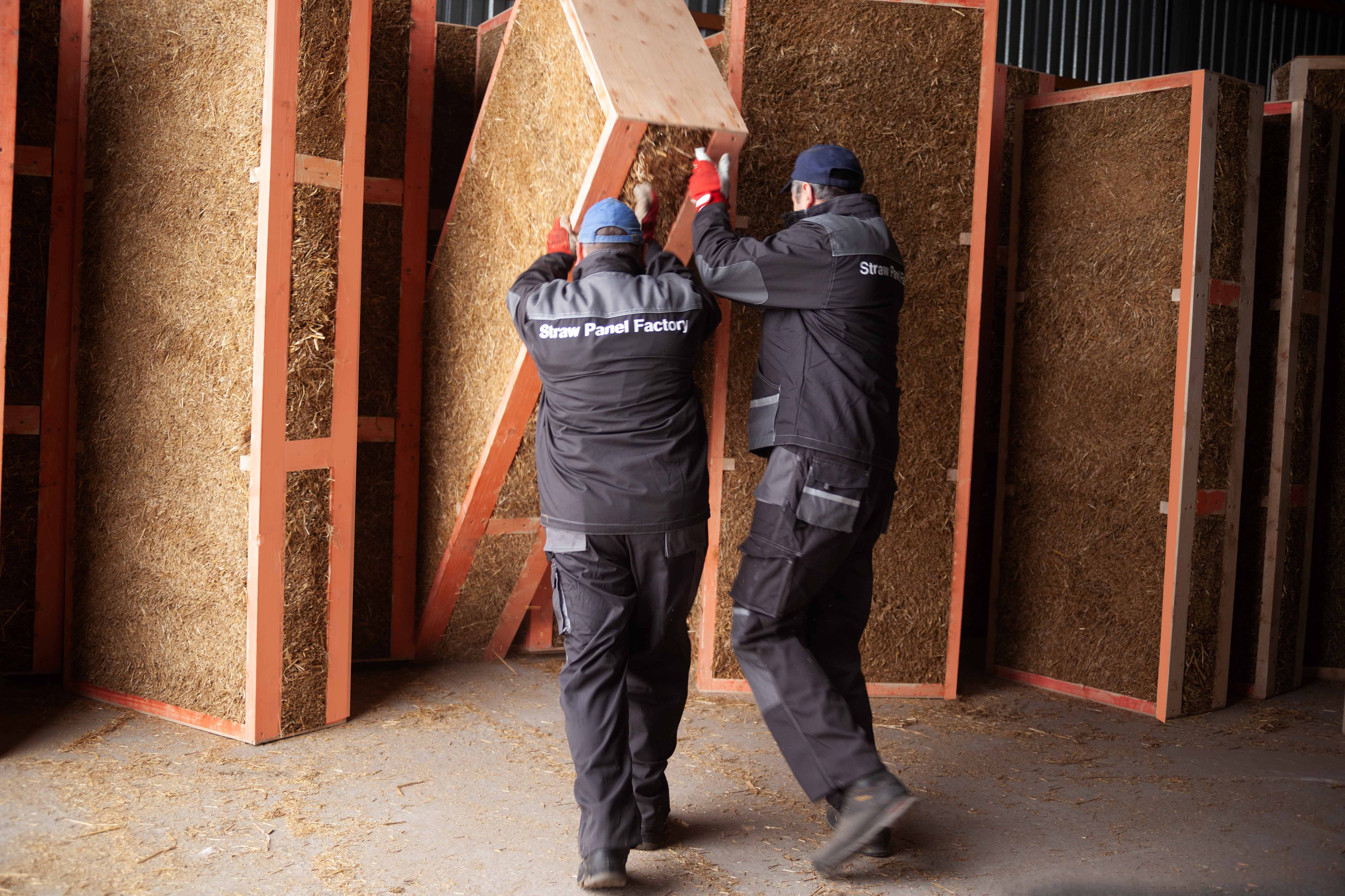 Straw panel construction