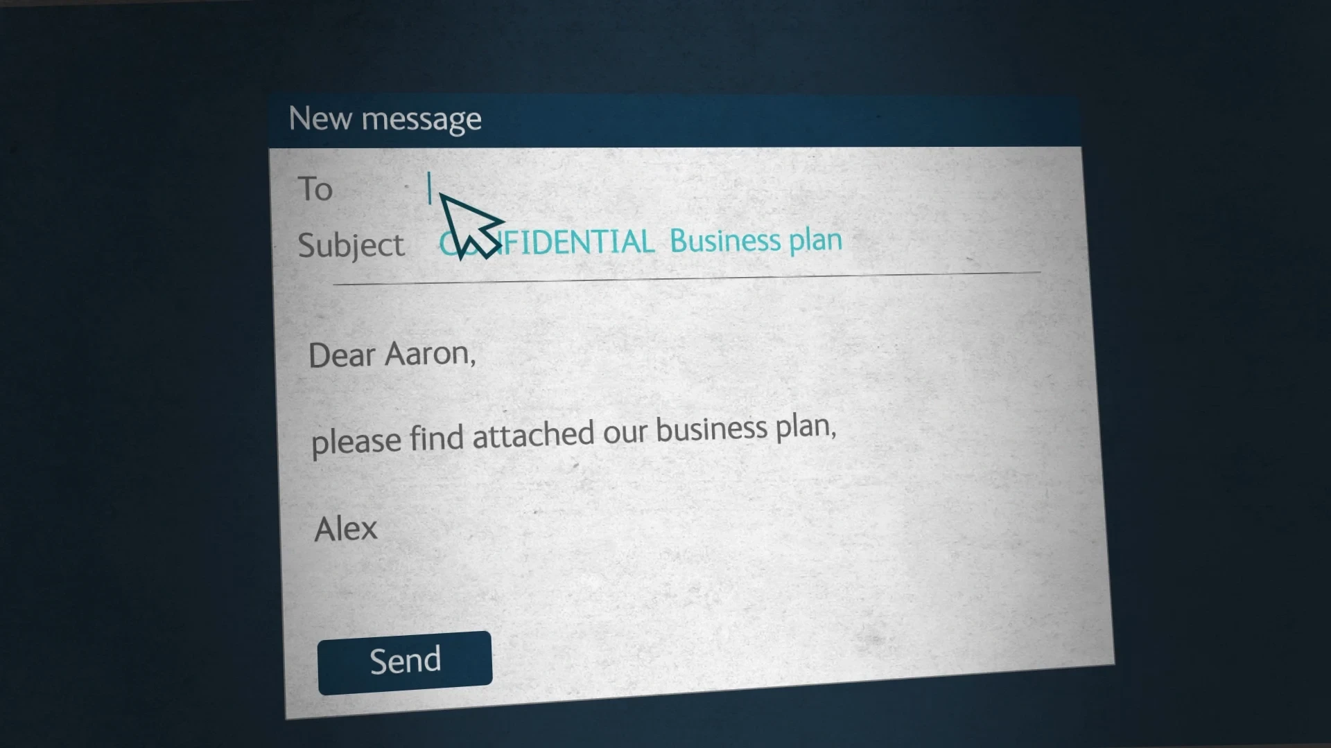 Phishing scene from a Dana Petroleum cyber awareness animation
