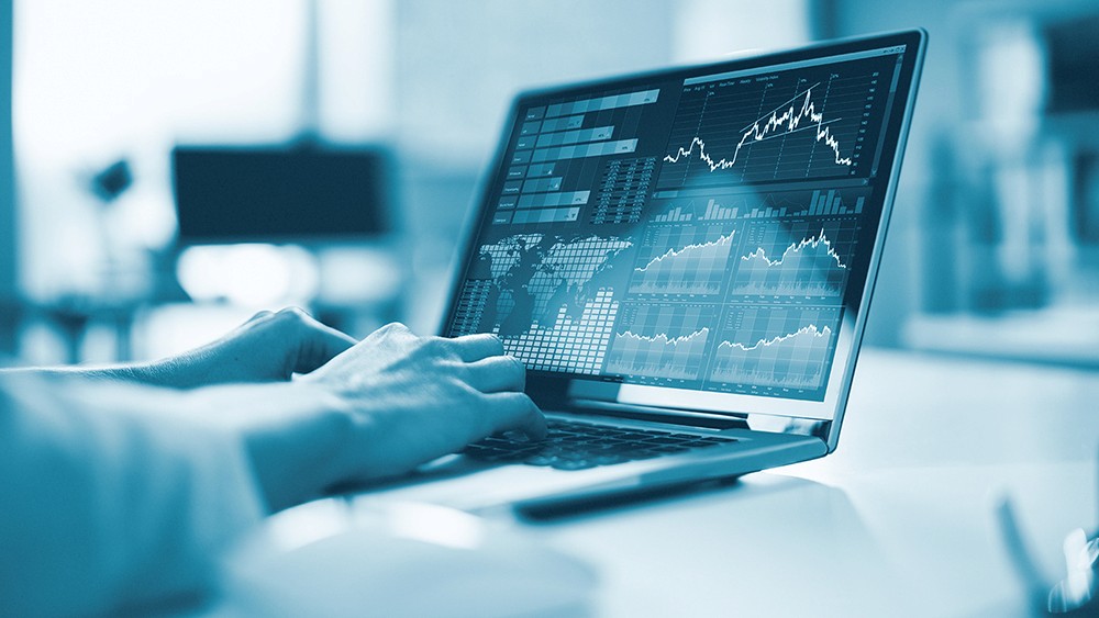 Charts and Graphs on Computer Screen