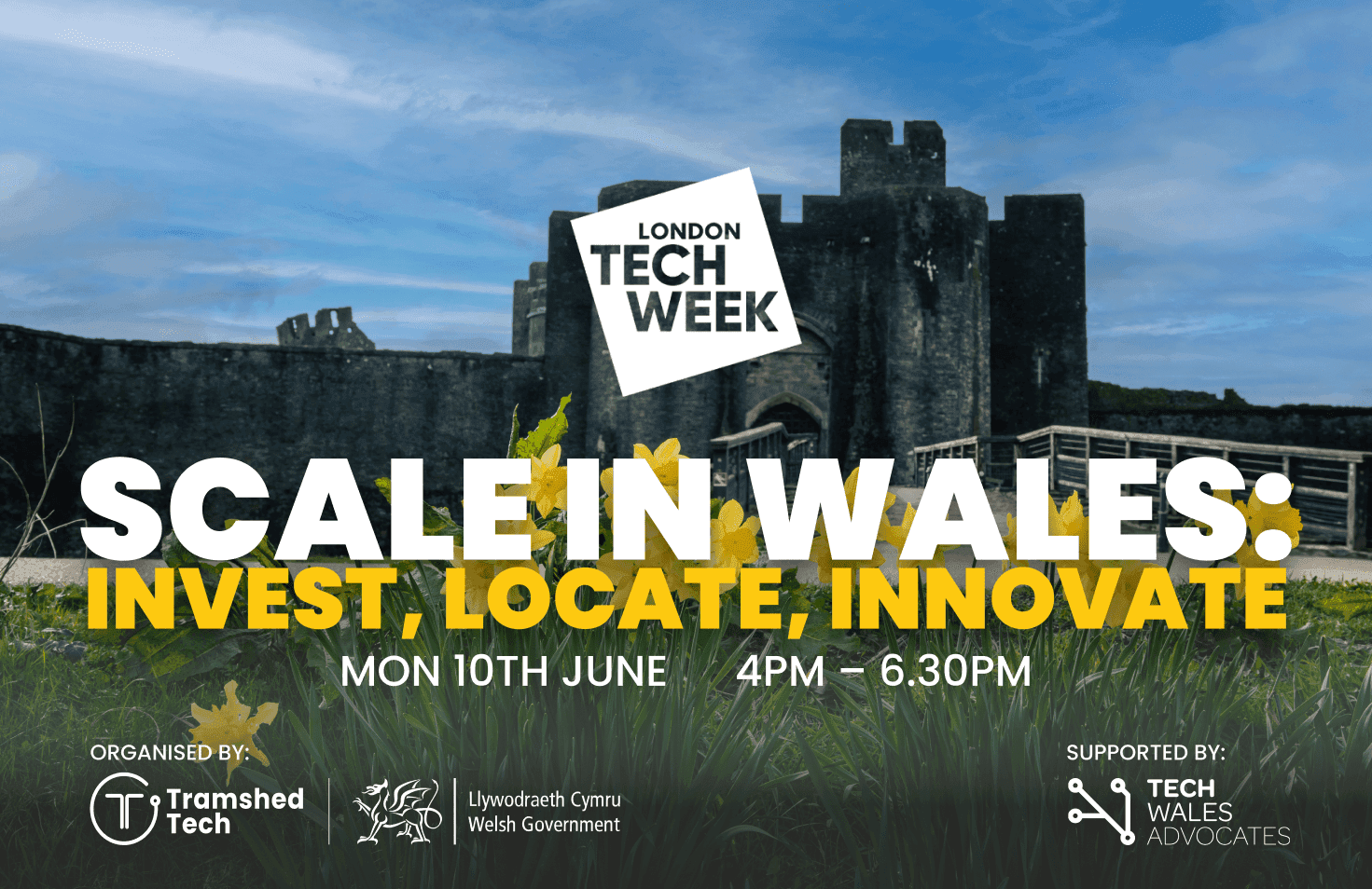 Poster gyda llong fawr arno.