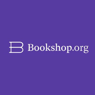 Bookshop Org logo on a purple background.