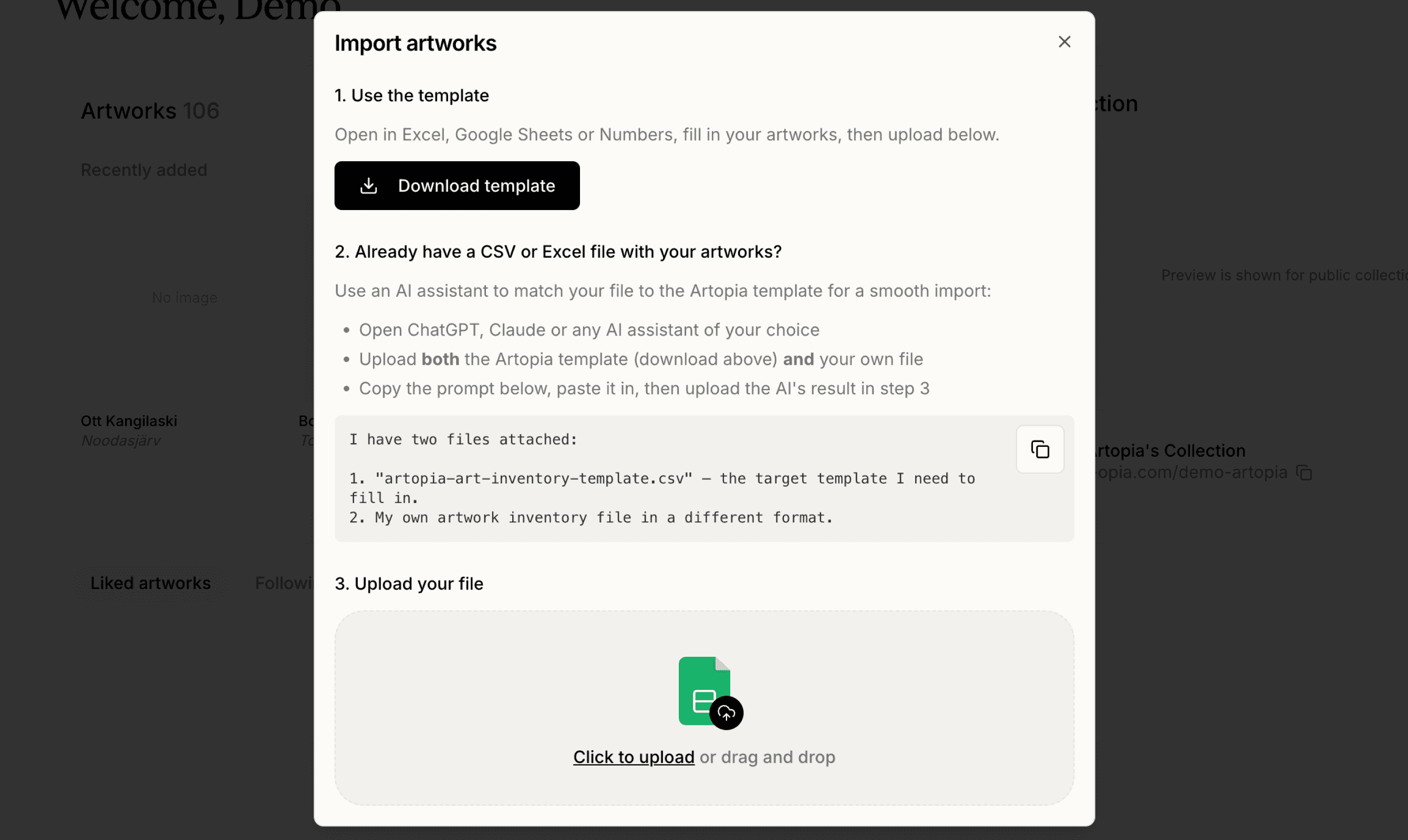Tutorial for importing artworks