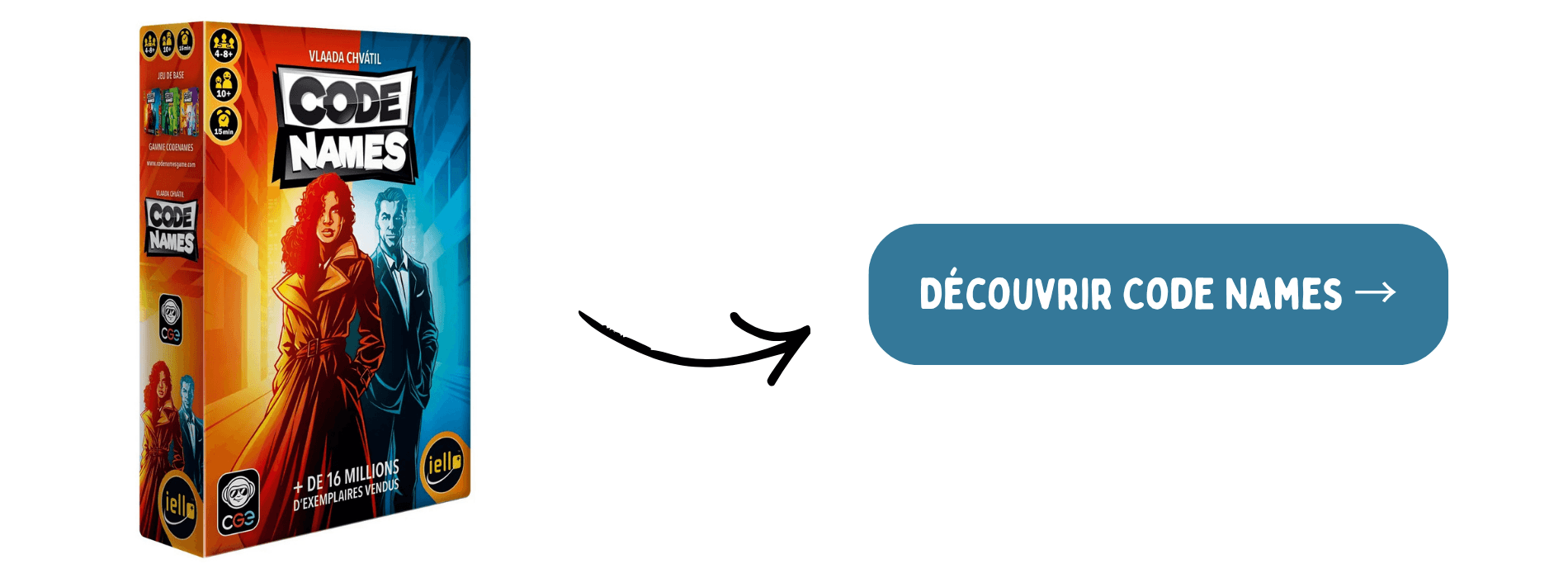Code Names sur fond blanc avec bouton d'achat