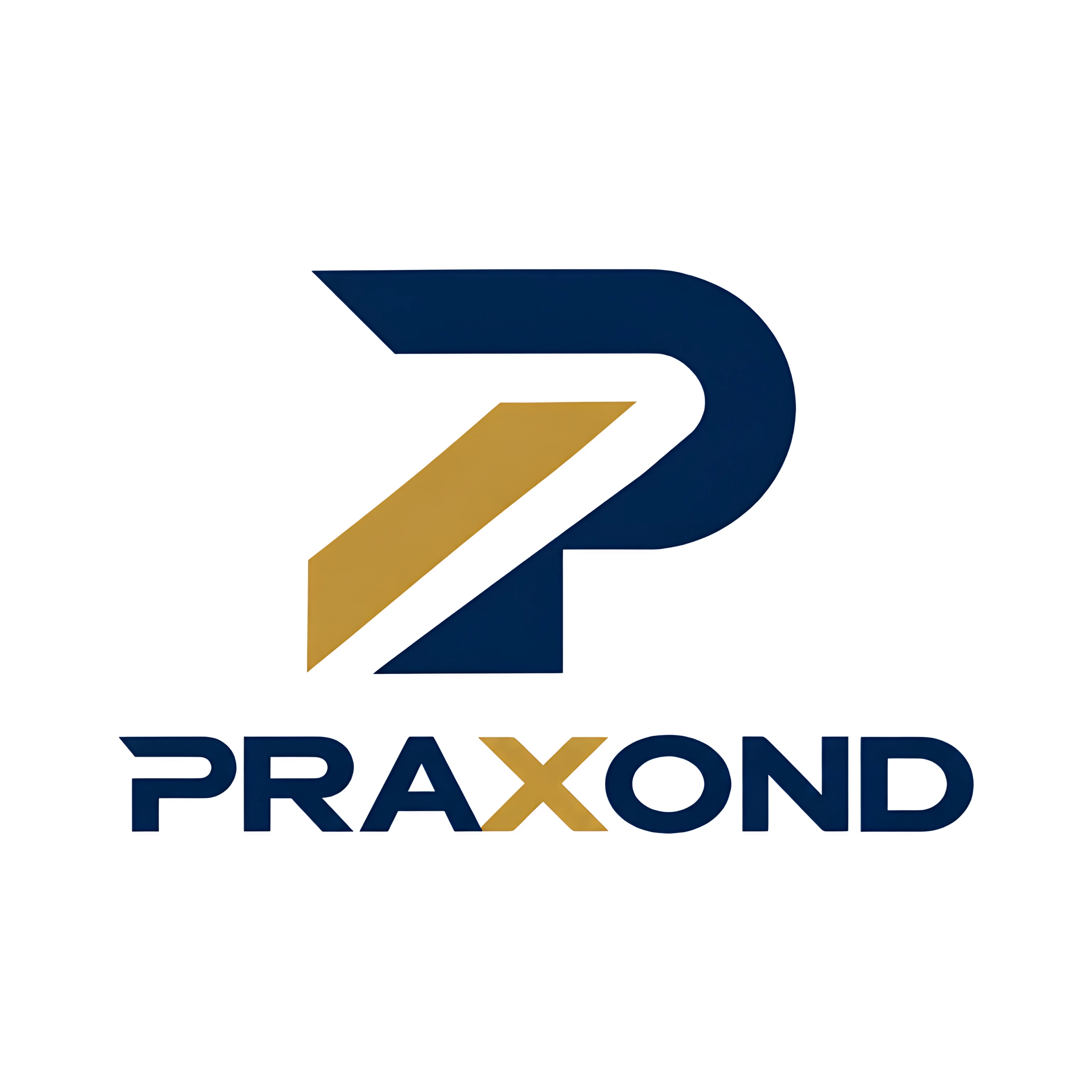 Official PRAXOND wordmark with gold X