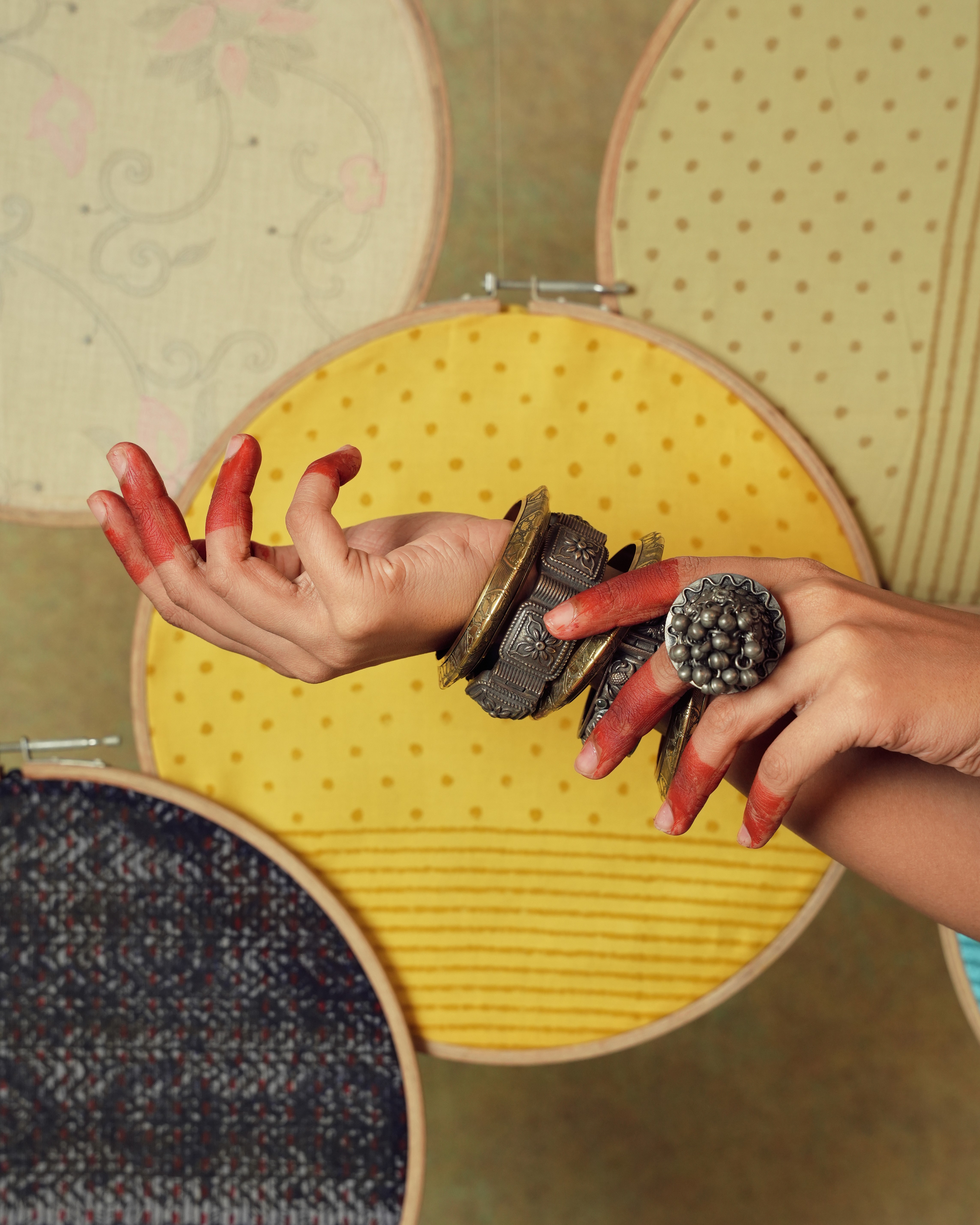 Friends laughing and posing inside a car