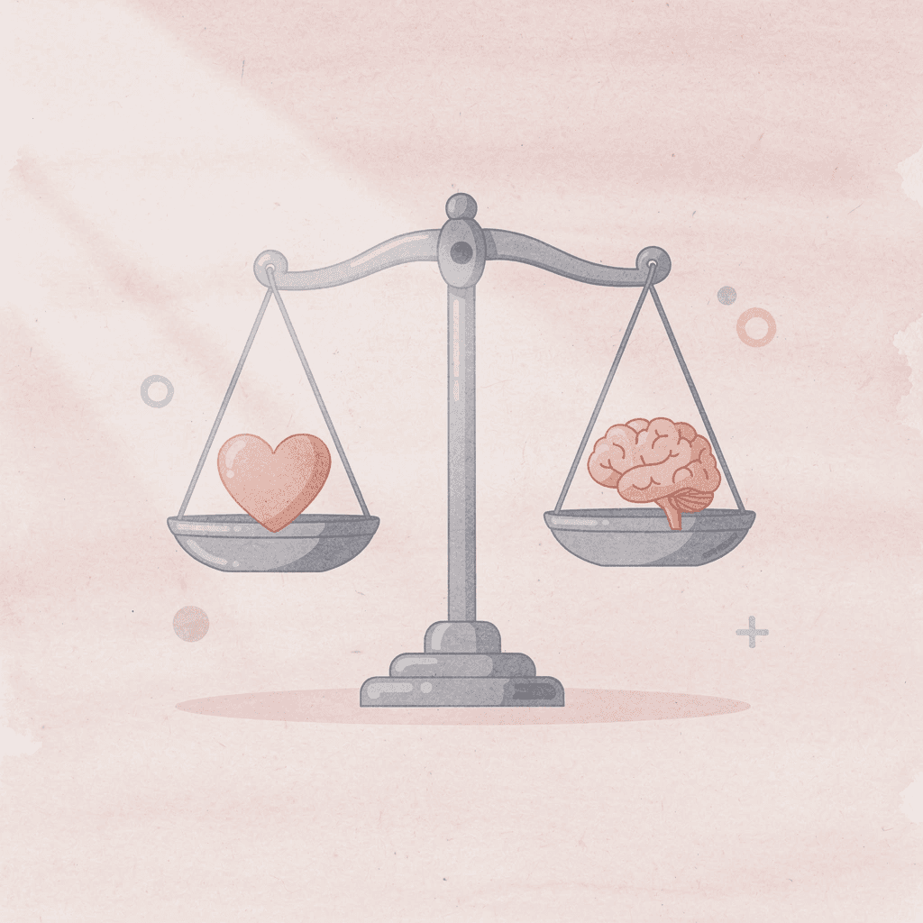 Balance scale showing context versus pronunciation importance