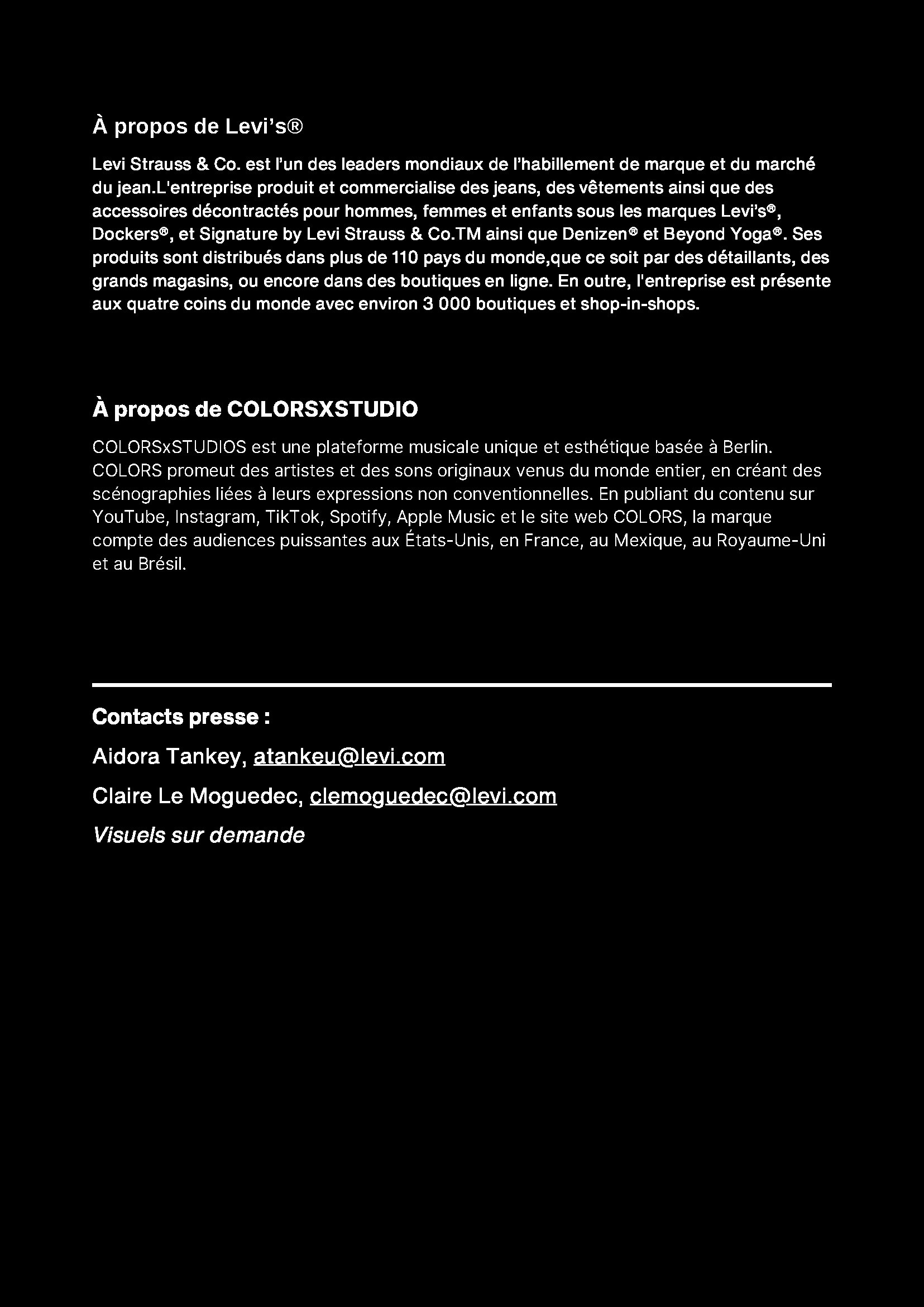 extrait d'une rédaction de texte pour levis