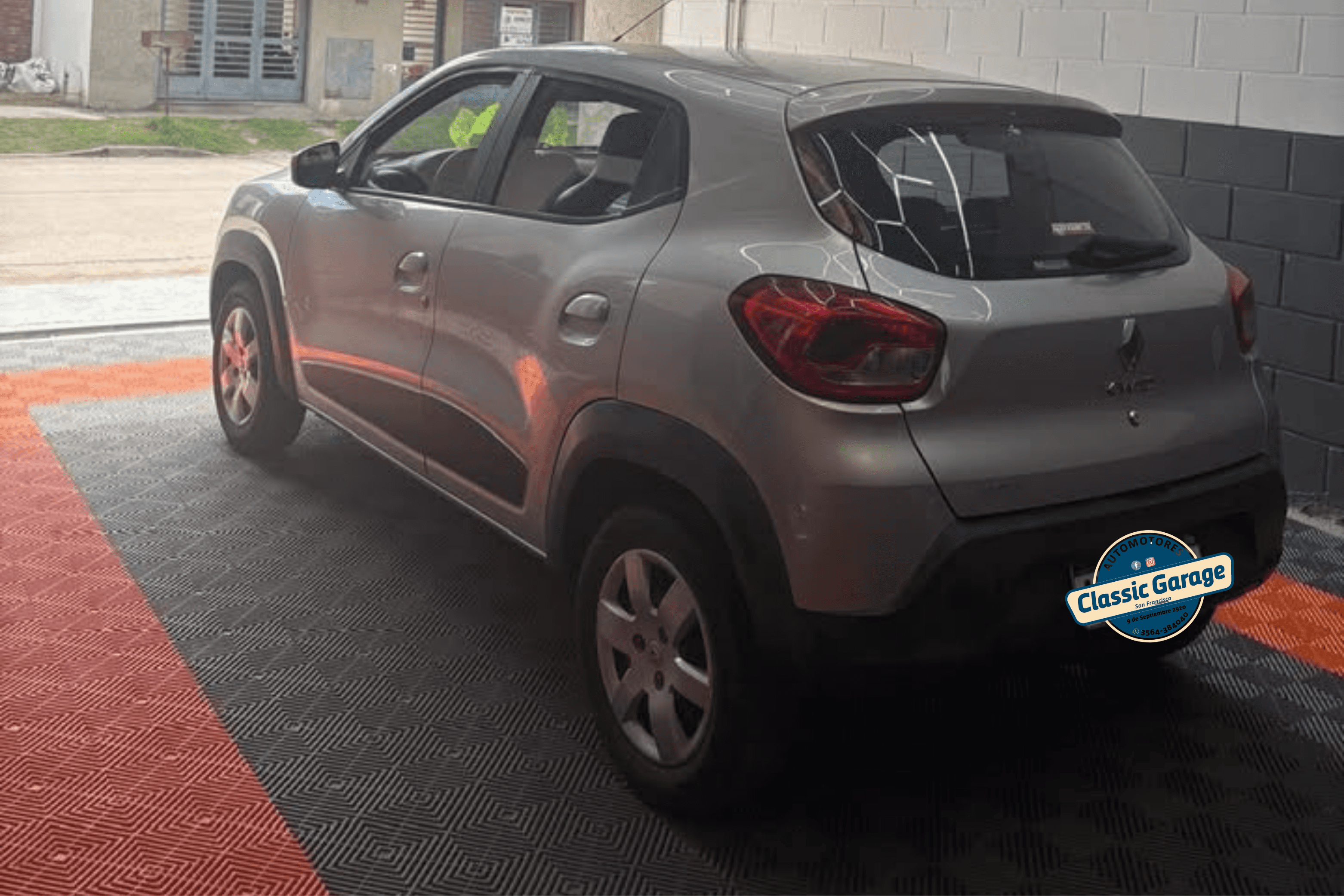 front view of white car