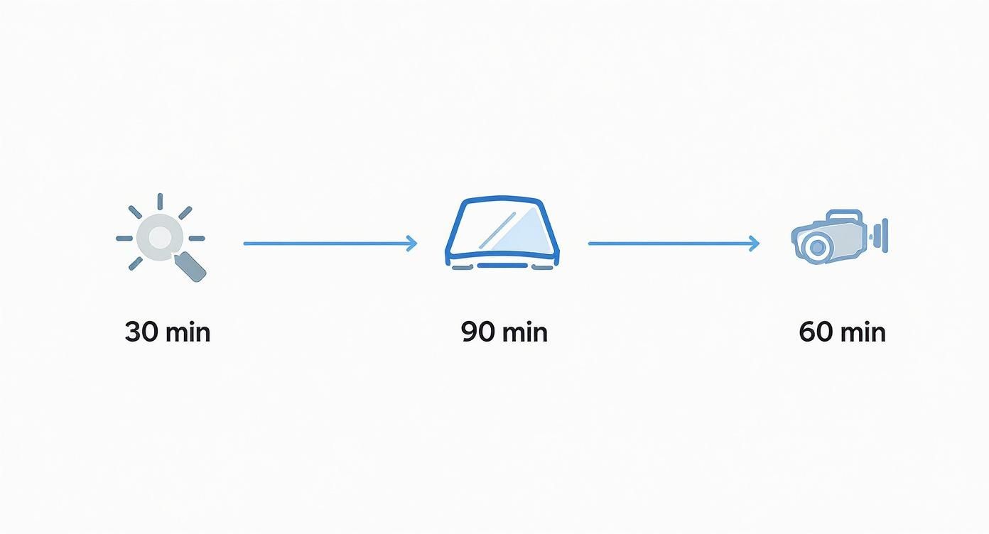 Infographic about how long does windshield repair take