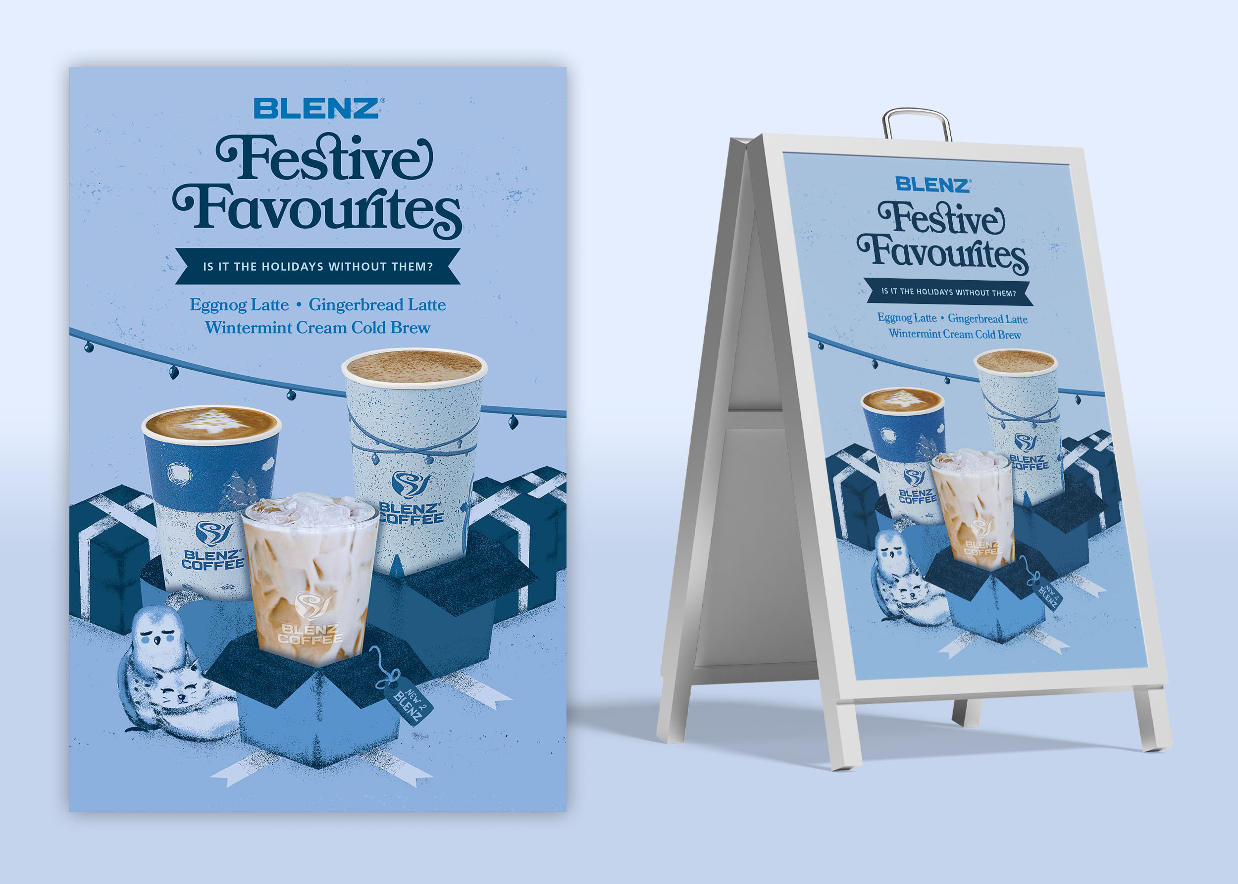 Blenz 2023 Festive Favourites Sandwich Board