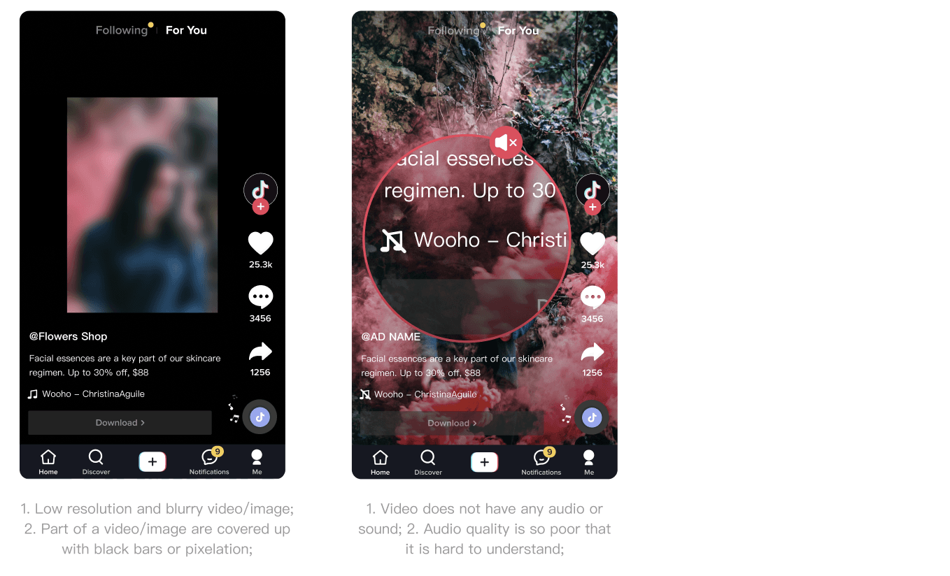 Poor video, image, or audio quality