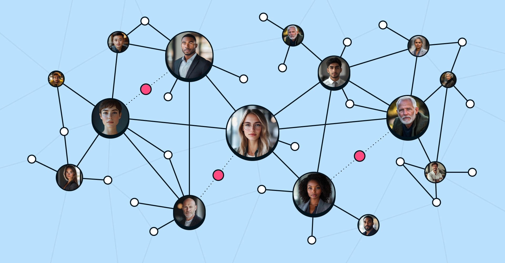 Network of people with broken connections
