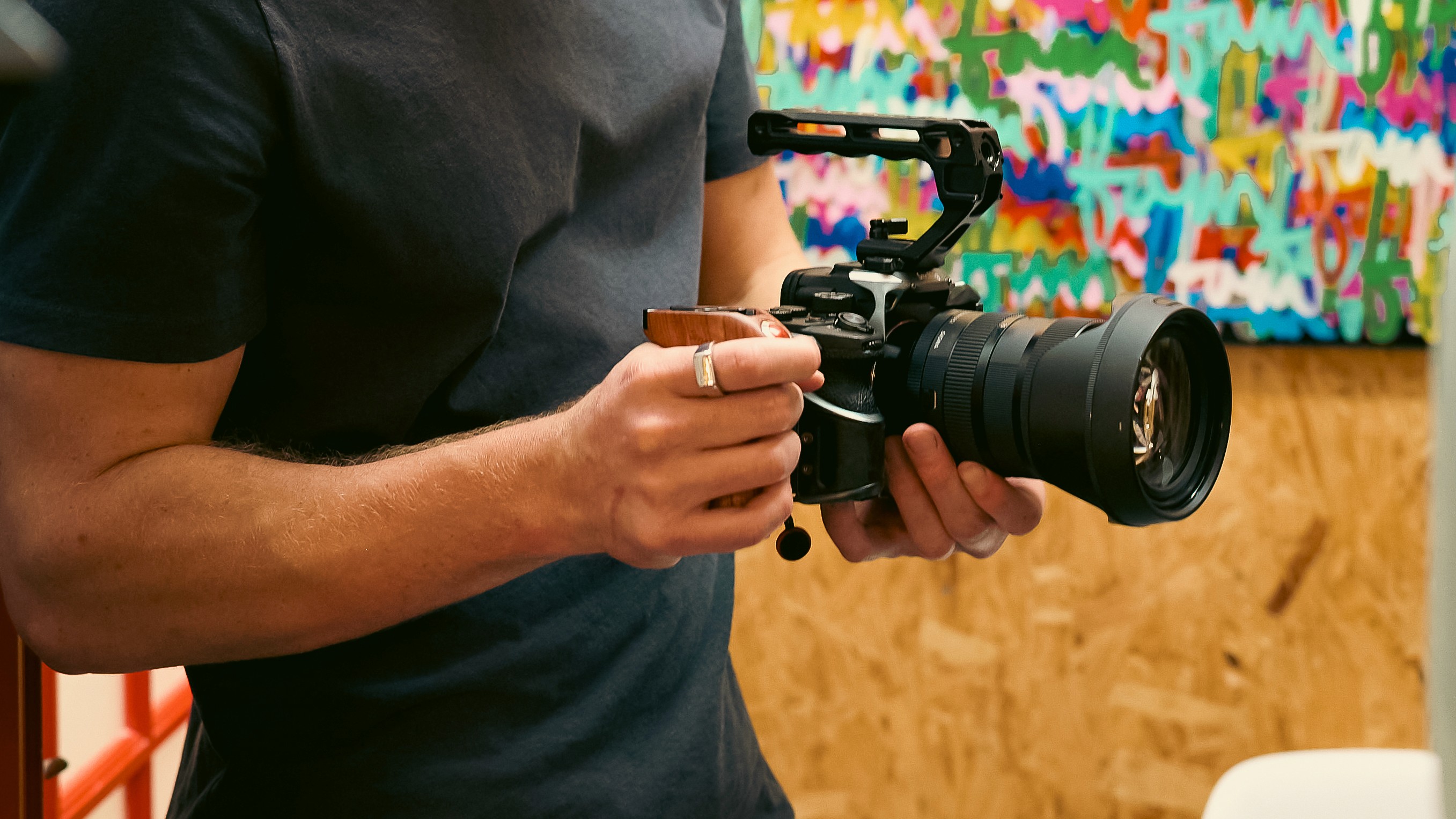 Behind the scenes video production with client