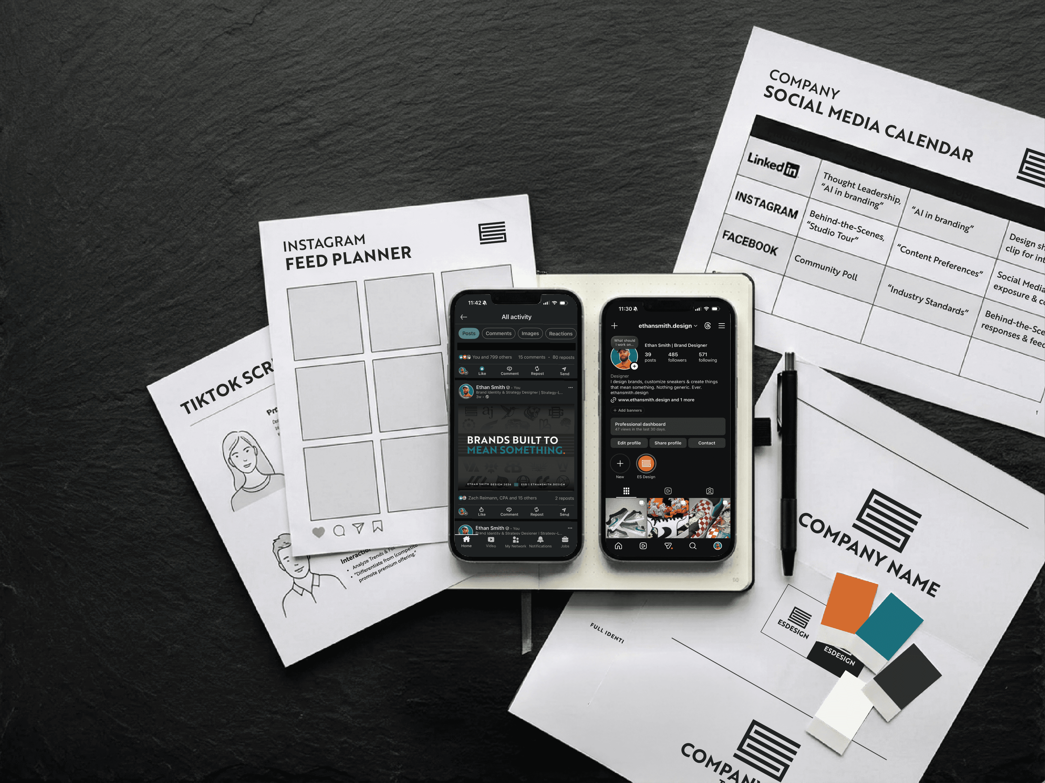 Social Media Design Social media template design service by Ethan Smith — branded Instagram feed posts and story templates for consistent online presence