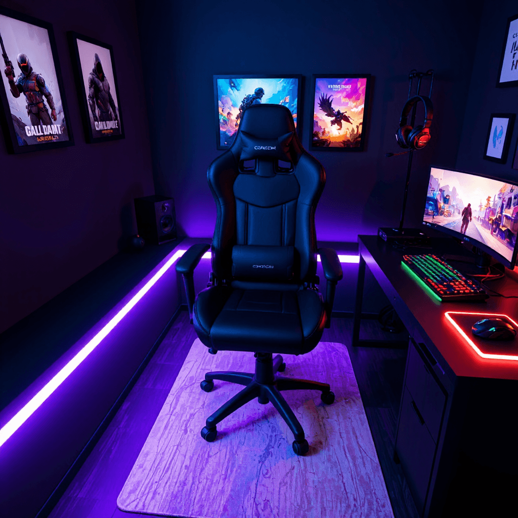 product photography of Gaming chair and accessories