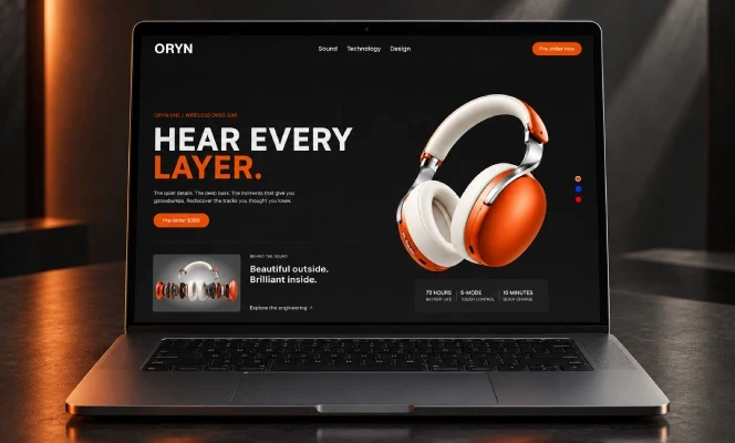 ORYN ONE Framer Template design by edd.works mockup