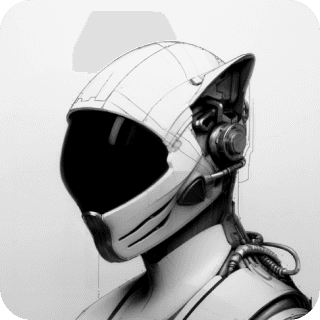 Profile picture, character wearing a helmet with cat ears