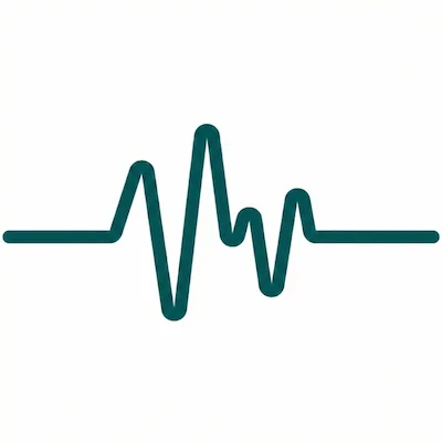 Ícone do exame ECG (Eletrocardiograma) realizado pela cardiologista Dra. Viviane Batista em Goiânia.