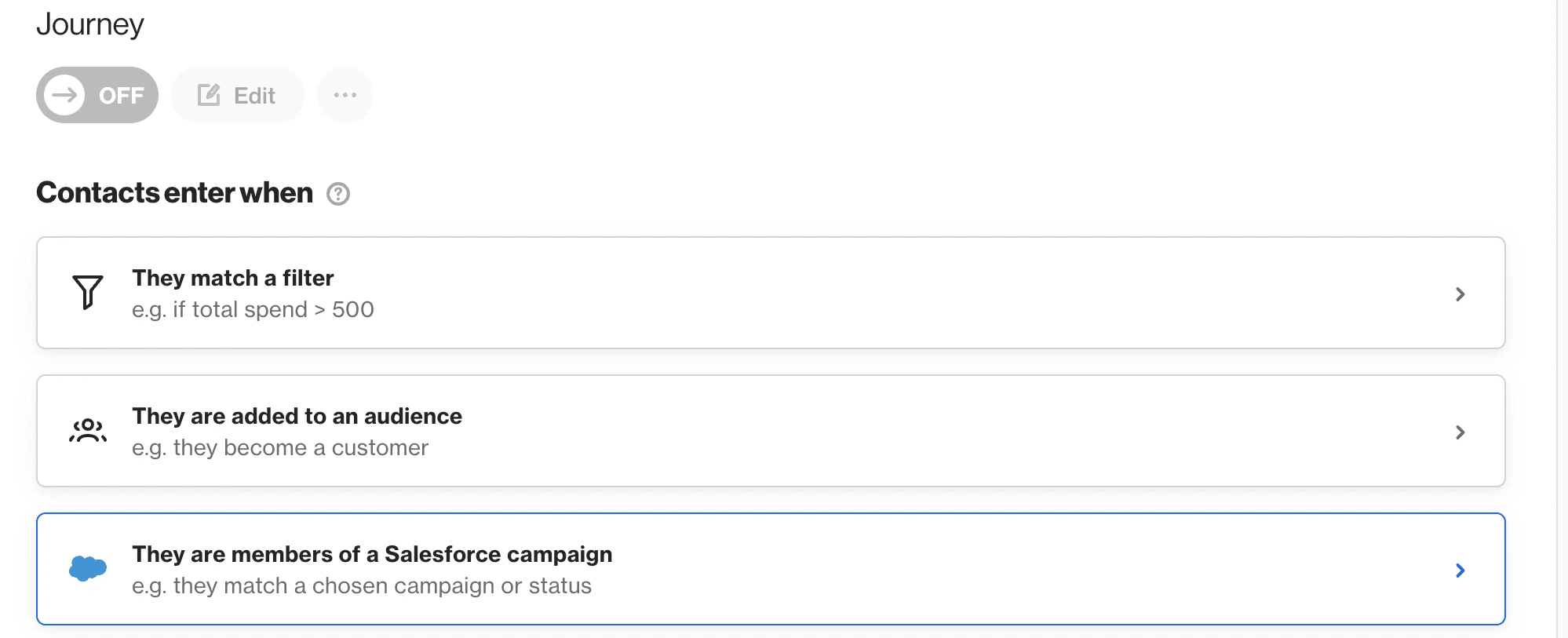 Enter members of a Salesforce campaign into a Journey