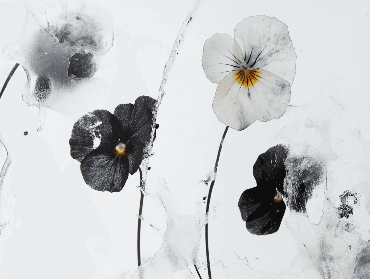 Frozen pansies