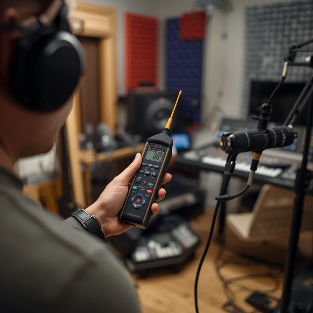 Music Producer sitting at his desk