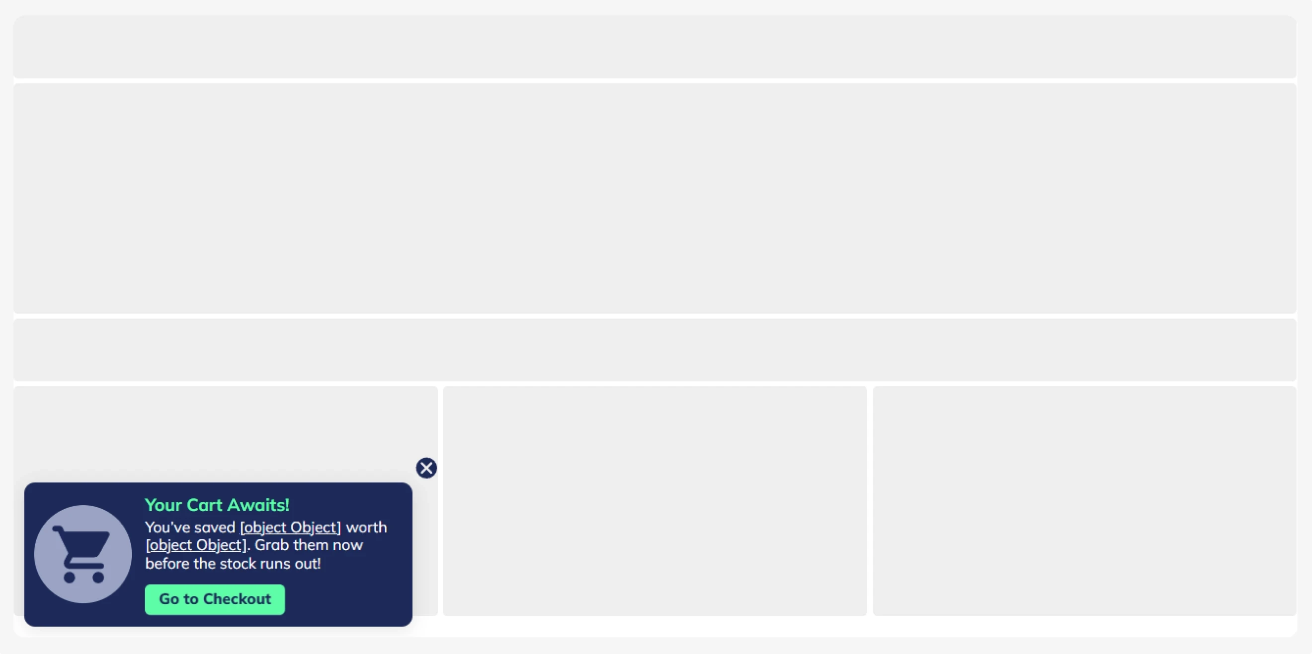 Claspo cart-based popup template featuring saved cart products aimed at preventing cart abandonment