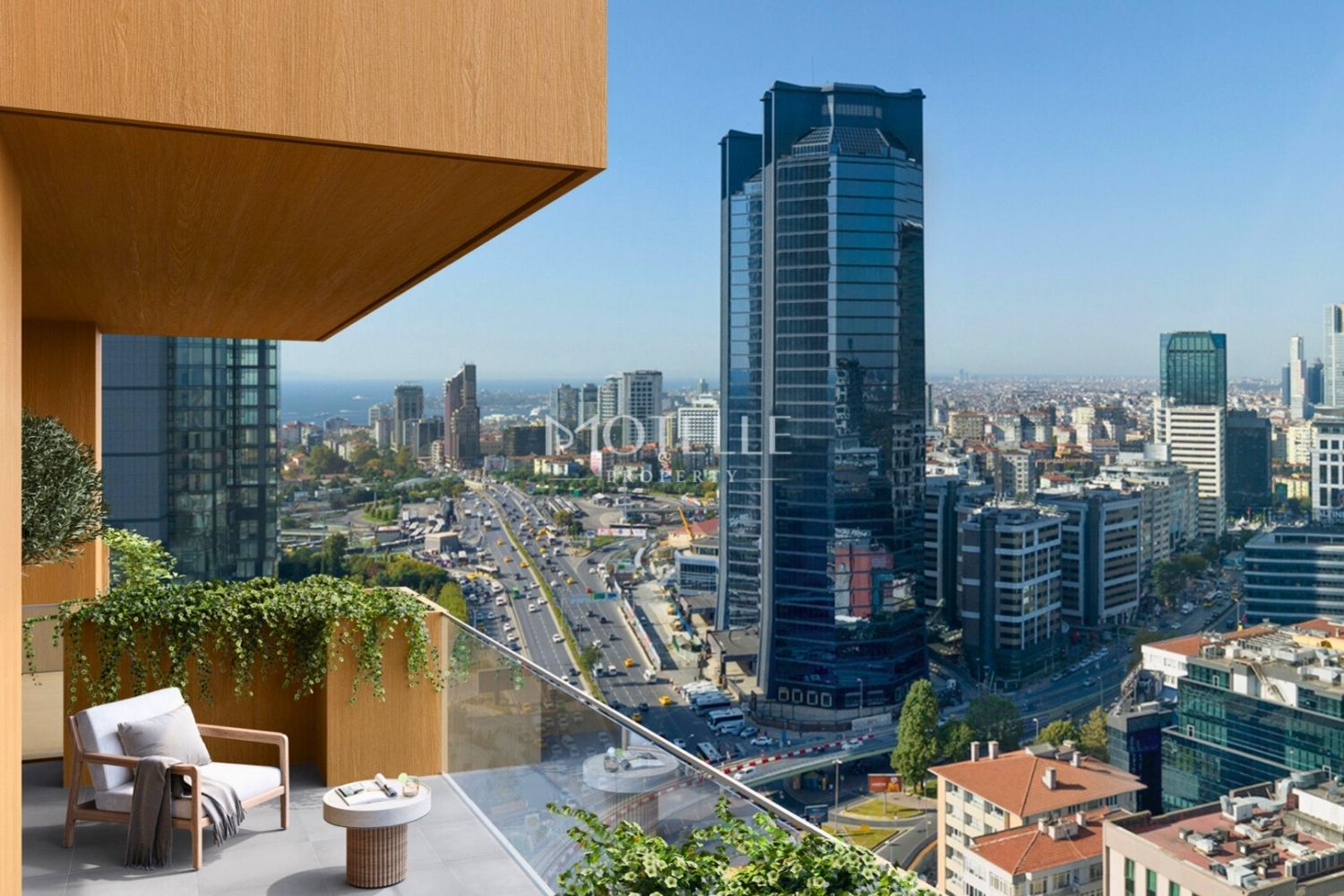 Contemporary kitchen in luxury apartment Levent Istanbul