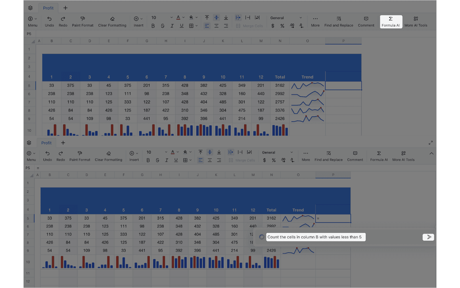 Lark Sheets with Formula AI